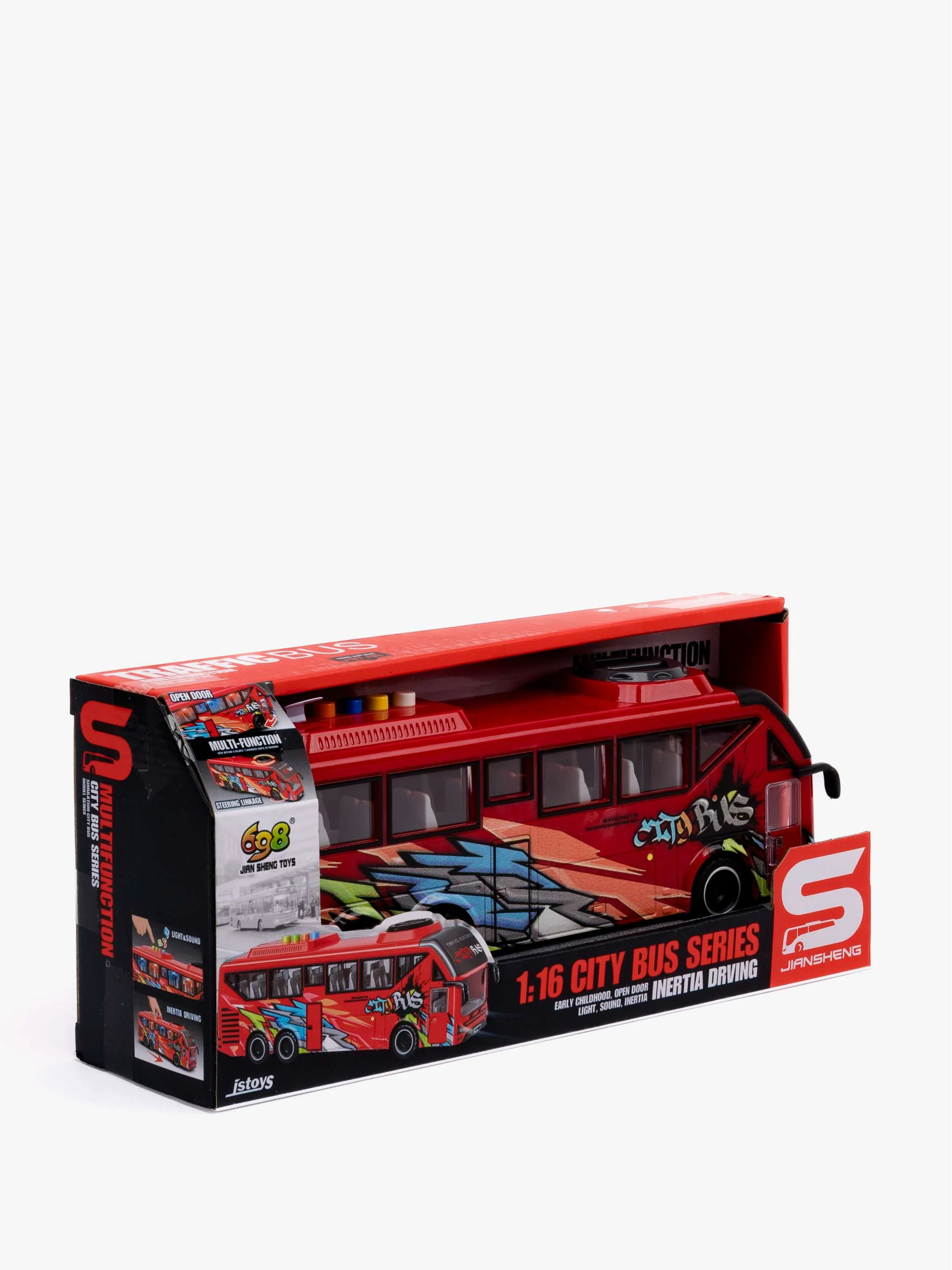 Juguete Friction Bus, autobús a fricción y juego de transporte, para Niños - Image 2
