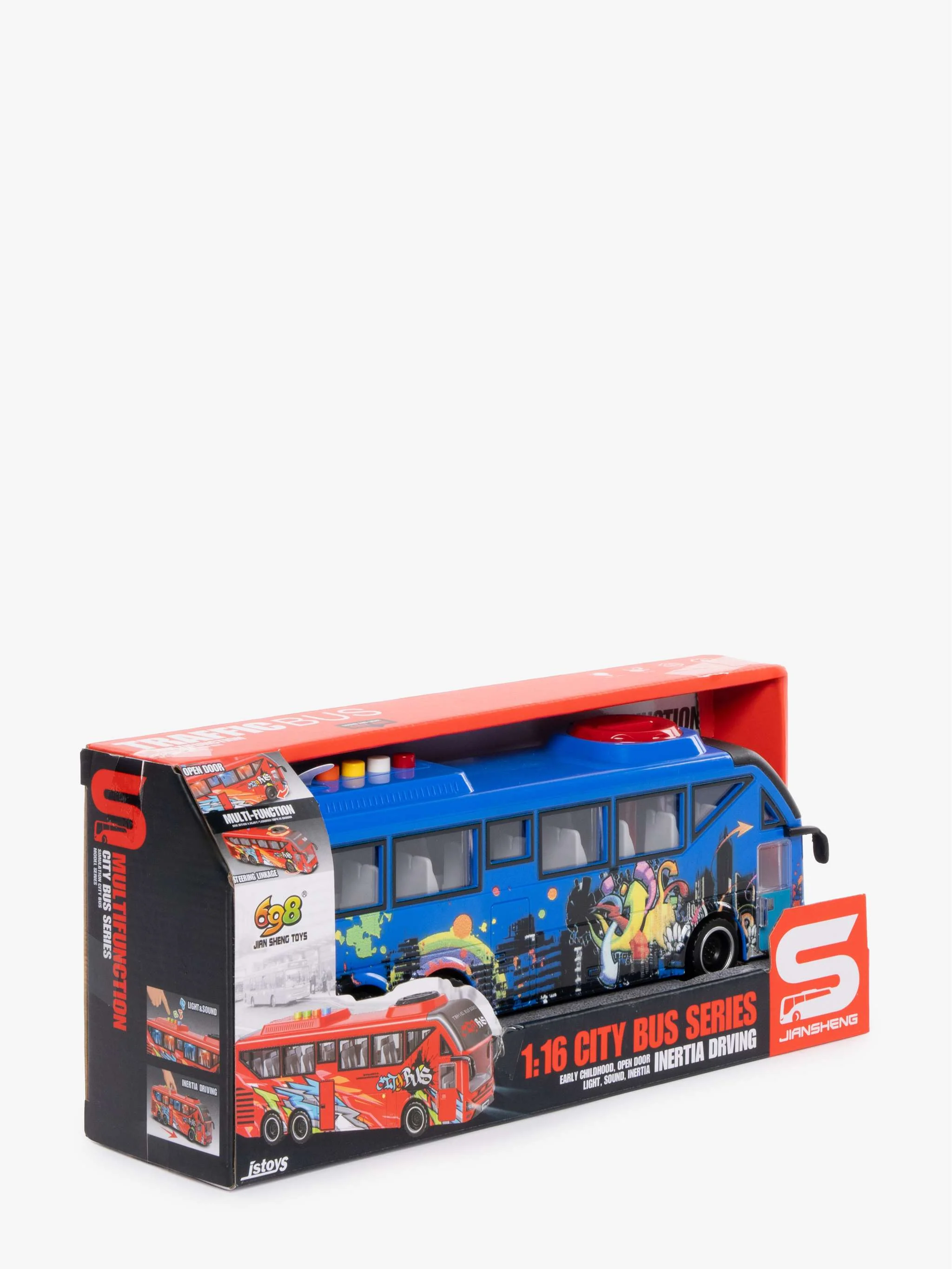 Juguete Friction Bus, autobús a fricción y juego de transporte, para Niños - Image 2