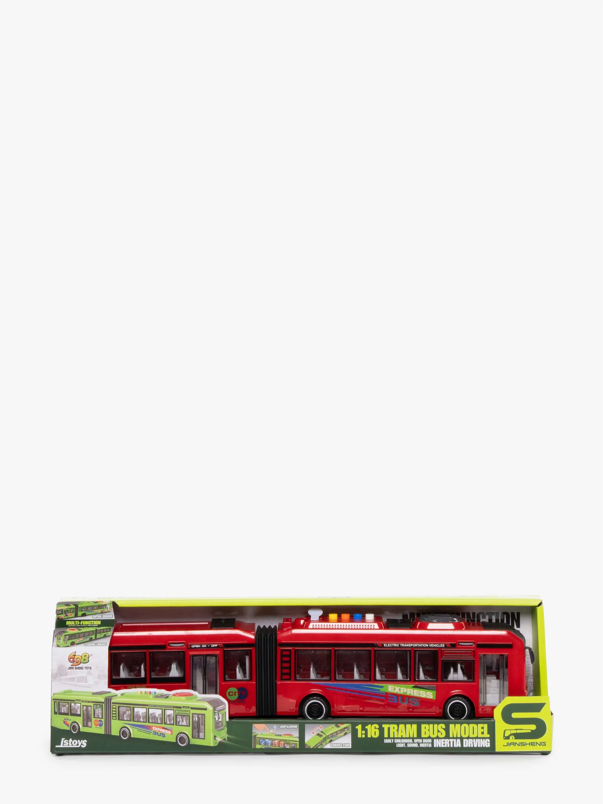 Juguete Modelo de autobús tranvía 1:16, vehículo a escala y colección, para Niños