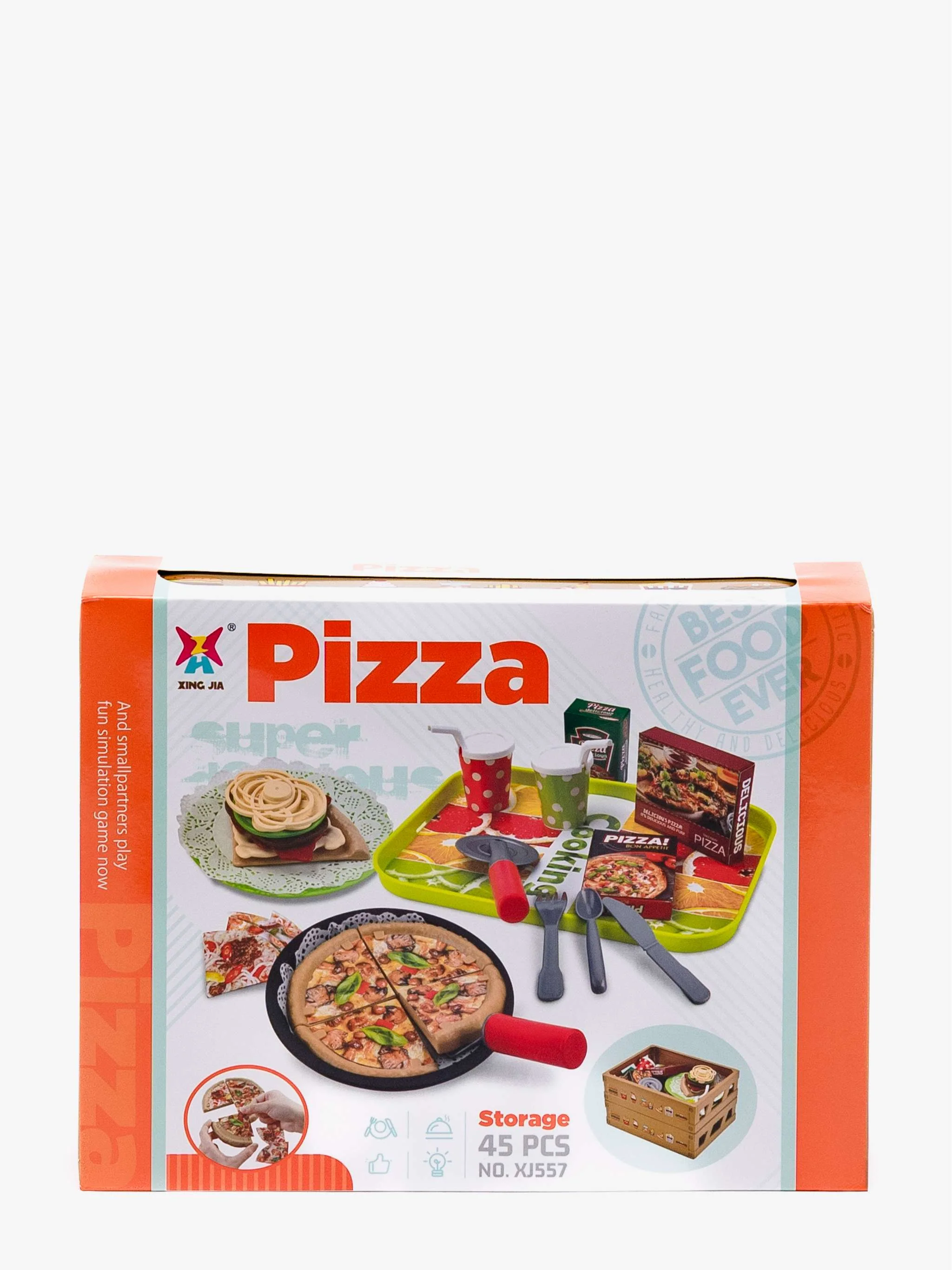Juguete Pizza de cesta cuadrada, juego de comida y role play, para Niños
