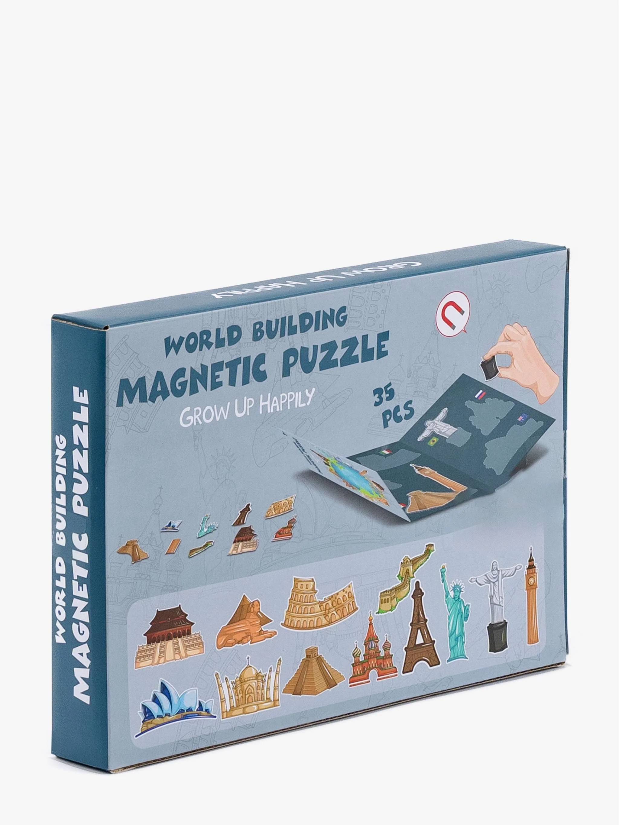 Juguete Rompecabezas magnético - Construcción del mundo, rompecabezas magnético educativo, para Niños - Image 3