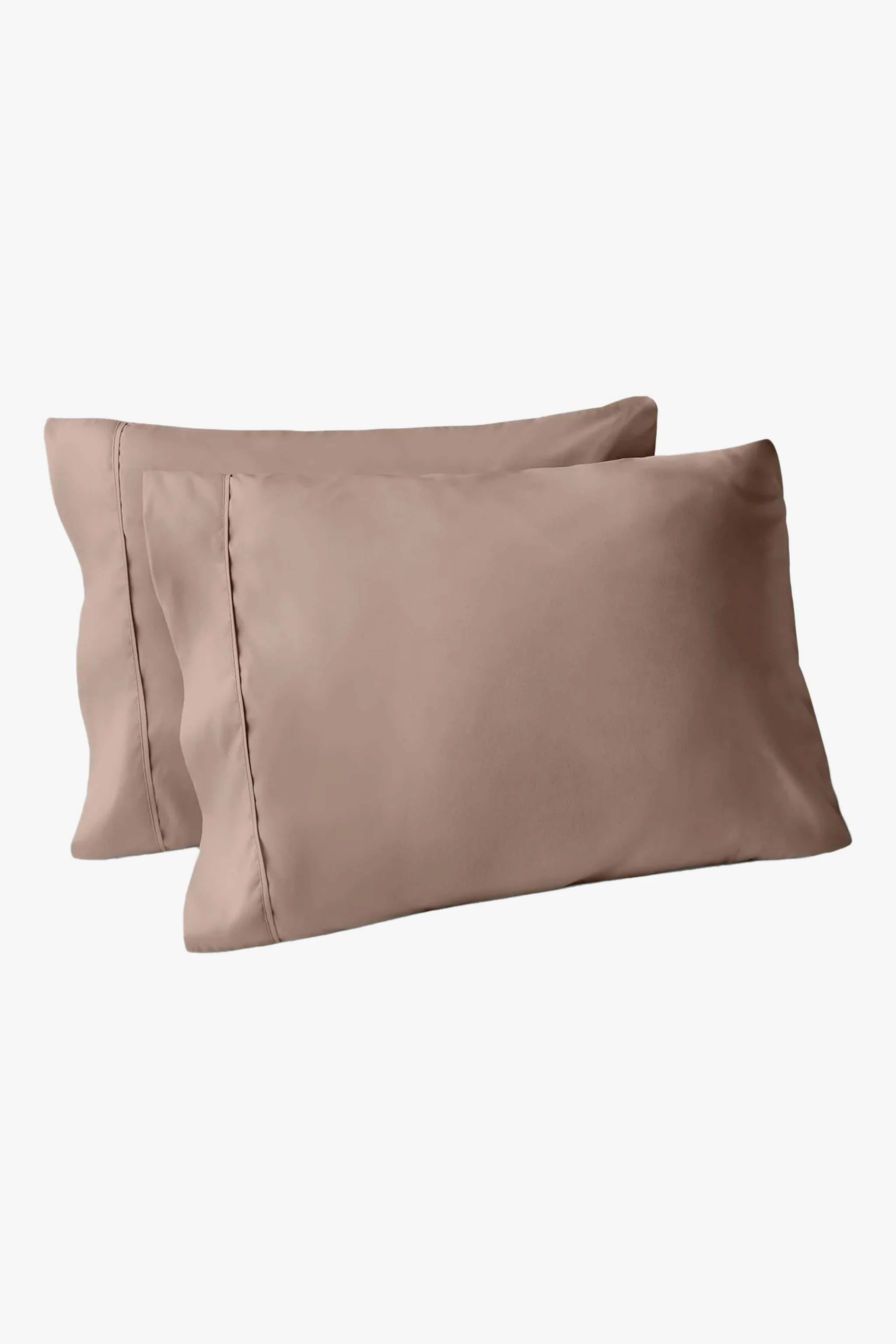 Set fundas de almohadas microfibra, color marrón