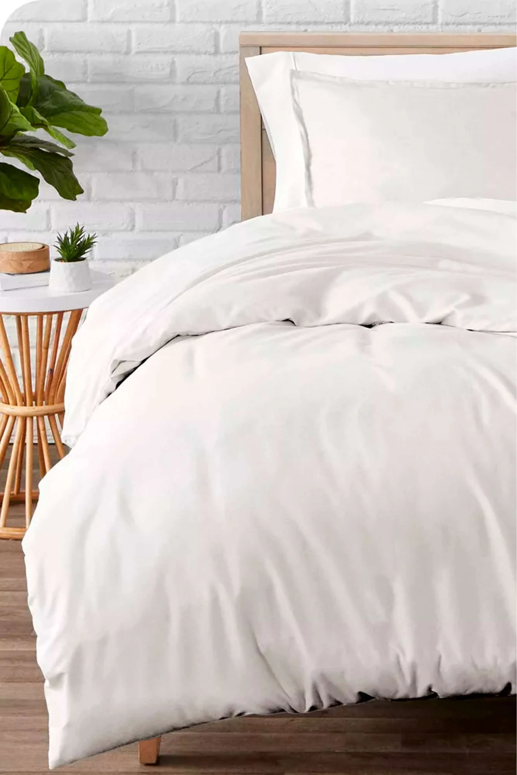 Set King/Cal King size cubre duvet y juego de fundas de almohada, color blanco - Image 2