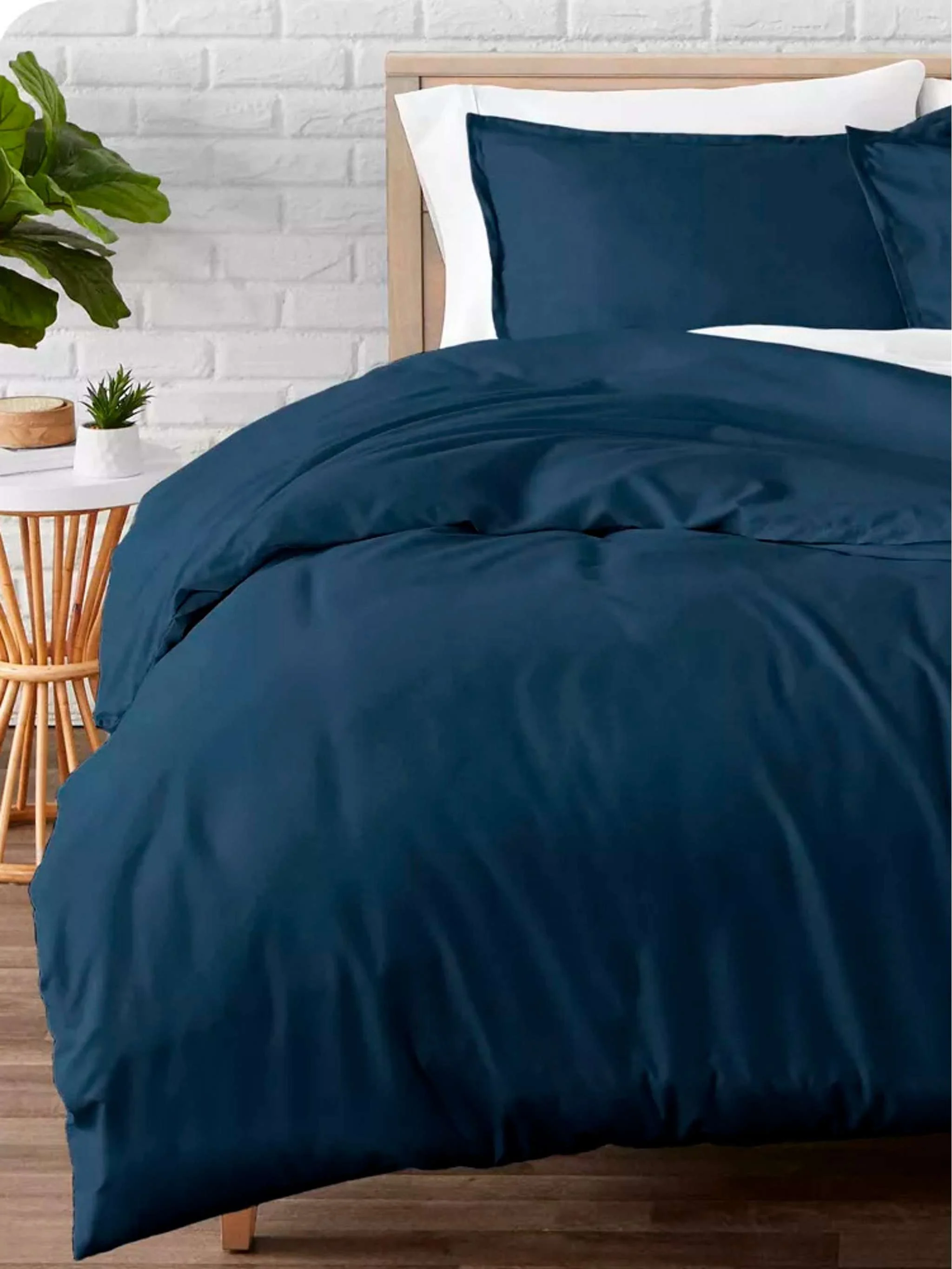 Set King/Cal King size cubre duvet y juego de fundas de almohada, color azul marino - Image 2