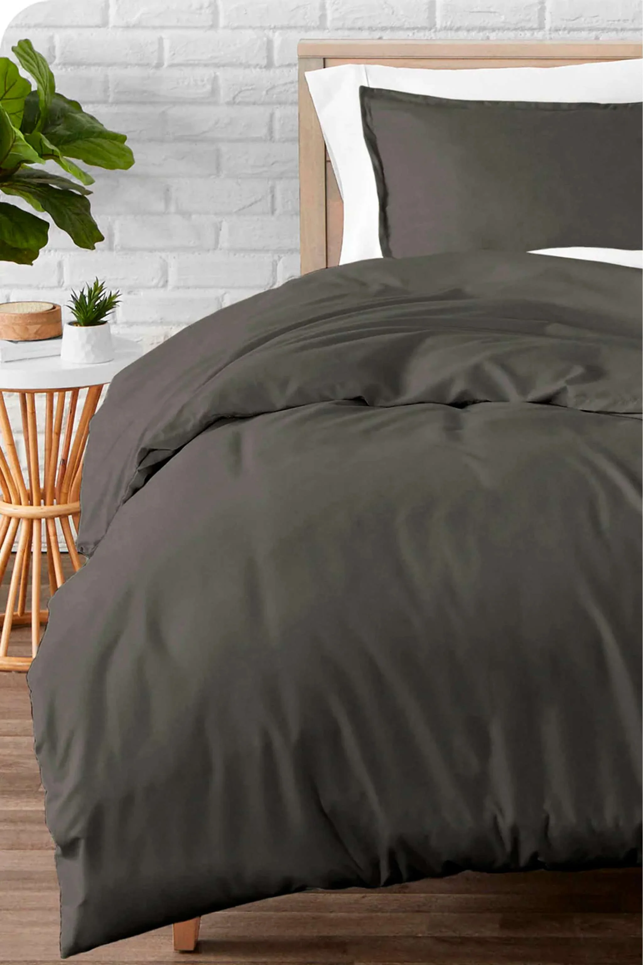 Set Twin size cubre duvet y funda de almohada, color gris