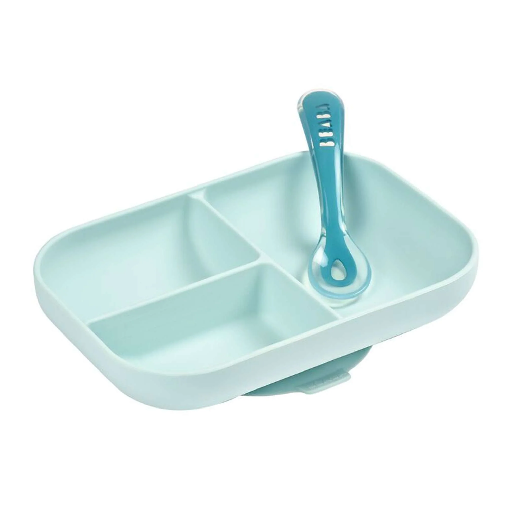 Juego de plato y cuchara de silicona