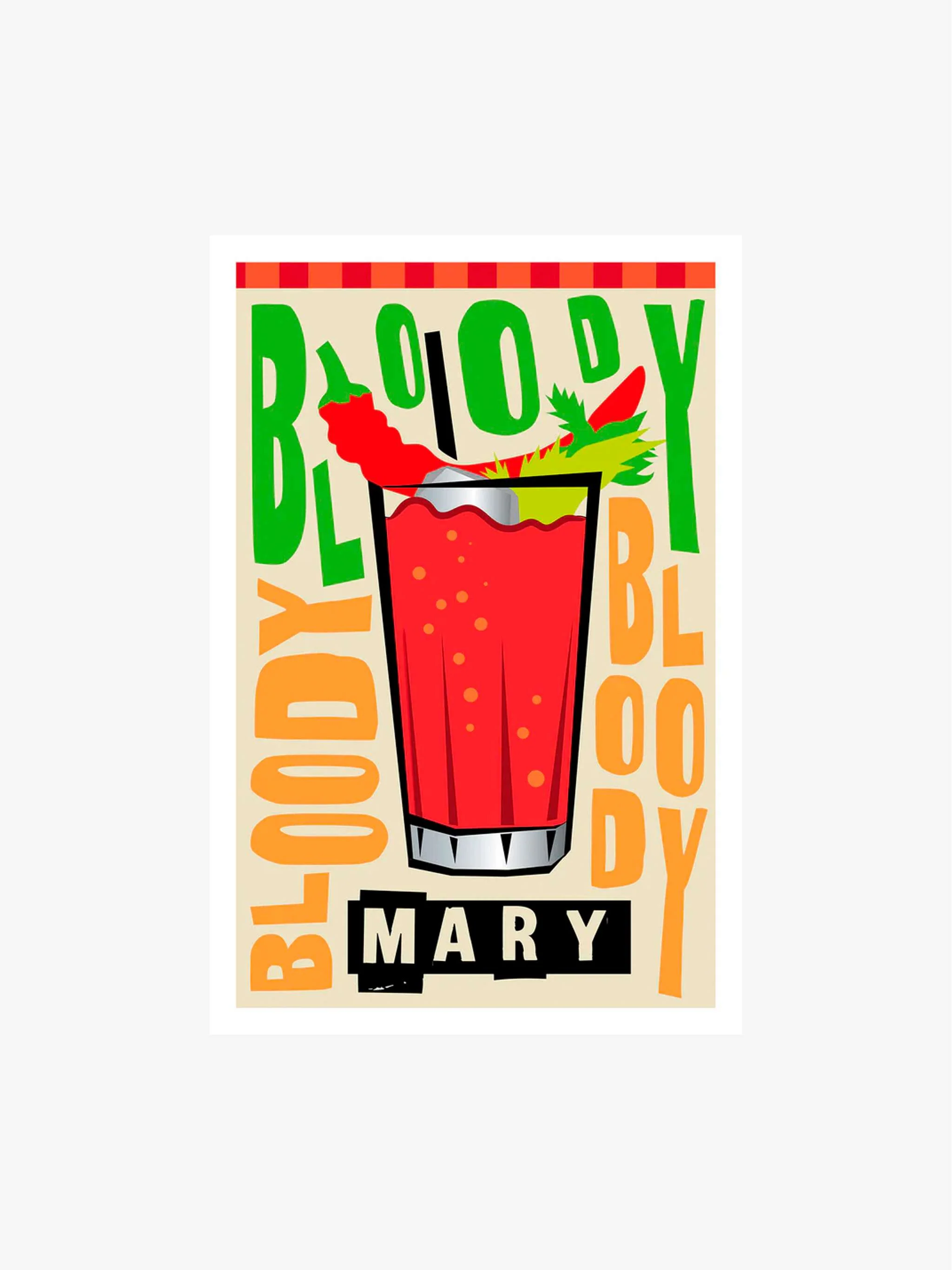 Cuadro decorativo, Cocktails - Bloody Mary, tamaño 60x90 cm
