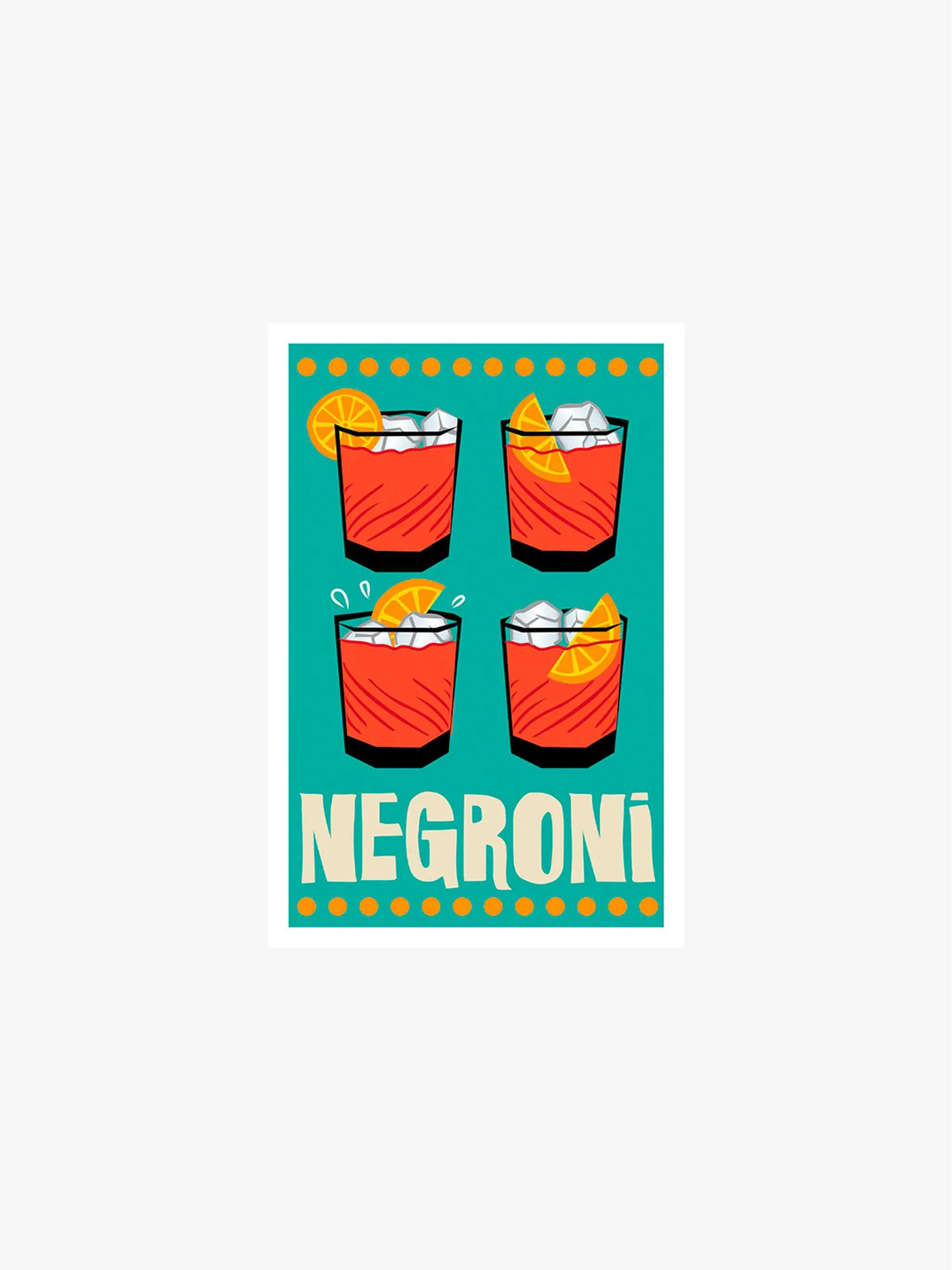 Cuadro decorativo, Cocktails - Negroni, tamaño 40x60 cm