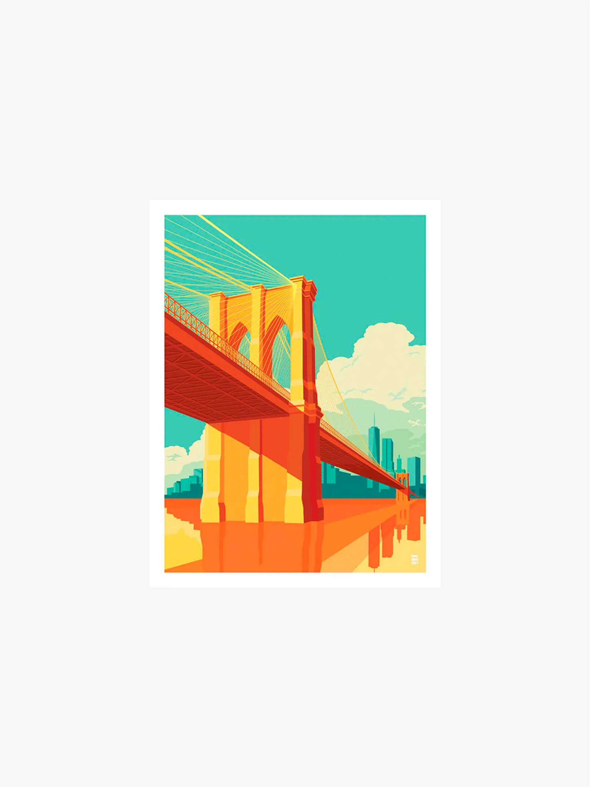 Cuadro decorativo, Remko Heemskerk - NYC Brooklyn Bridge, tamaño 40x60 cm