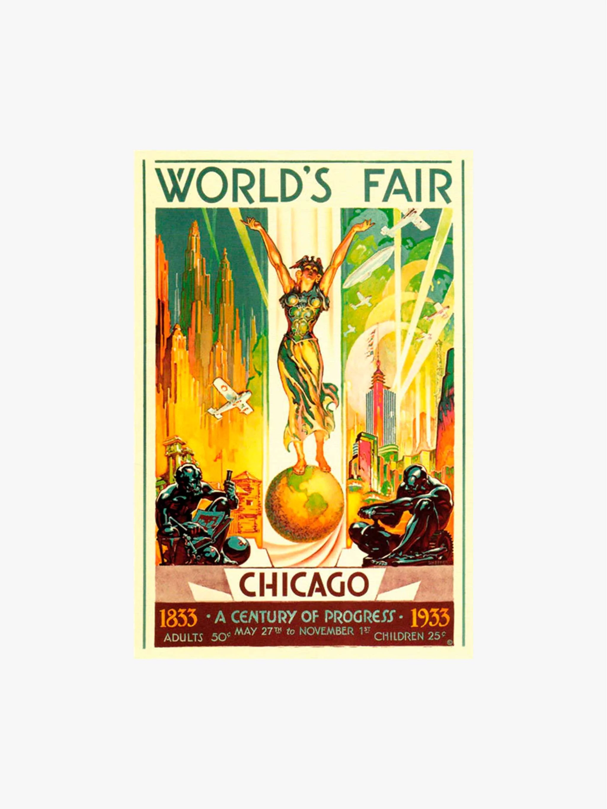 Cuadro decorativo, World Fair - World Fair Chicago 1933, tamaño 60x90 cm