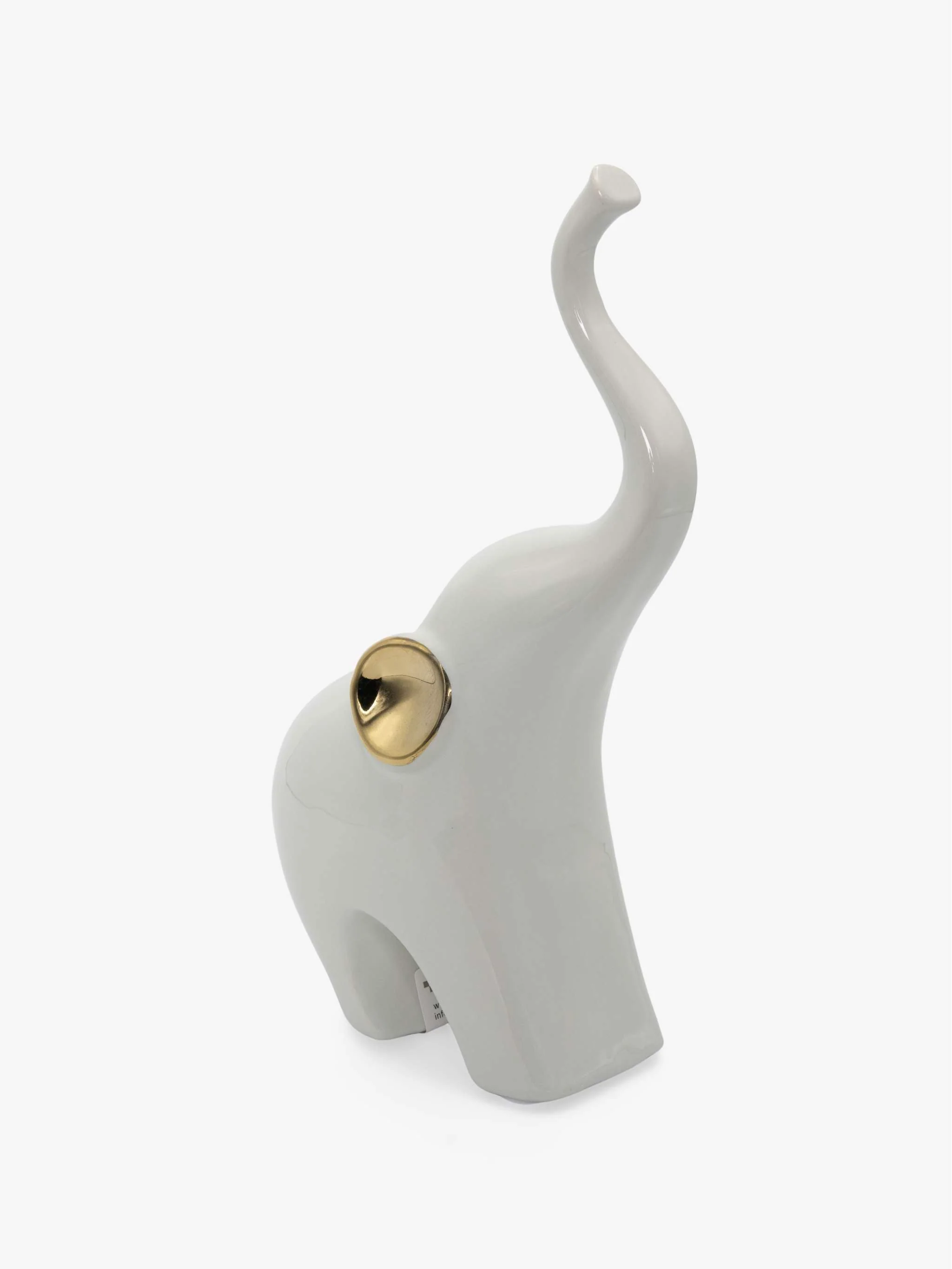 Adorno decorativo con forma de Elefante, color blanco, tamaño 15 x 27 cm - Image 2