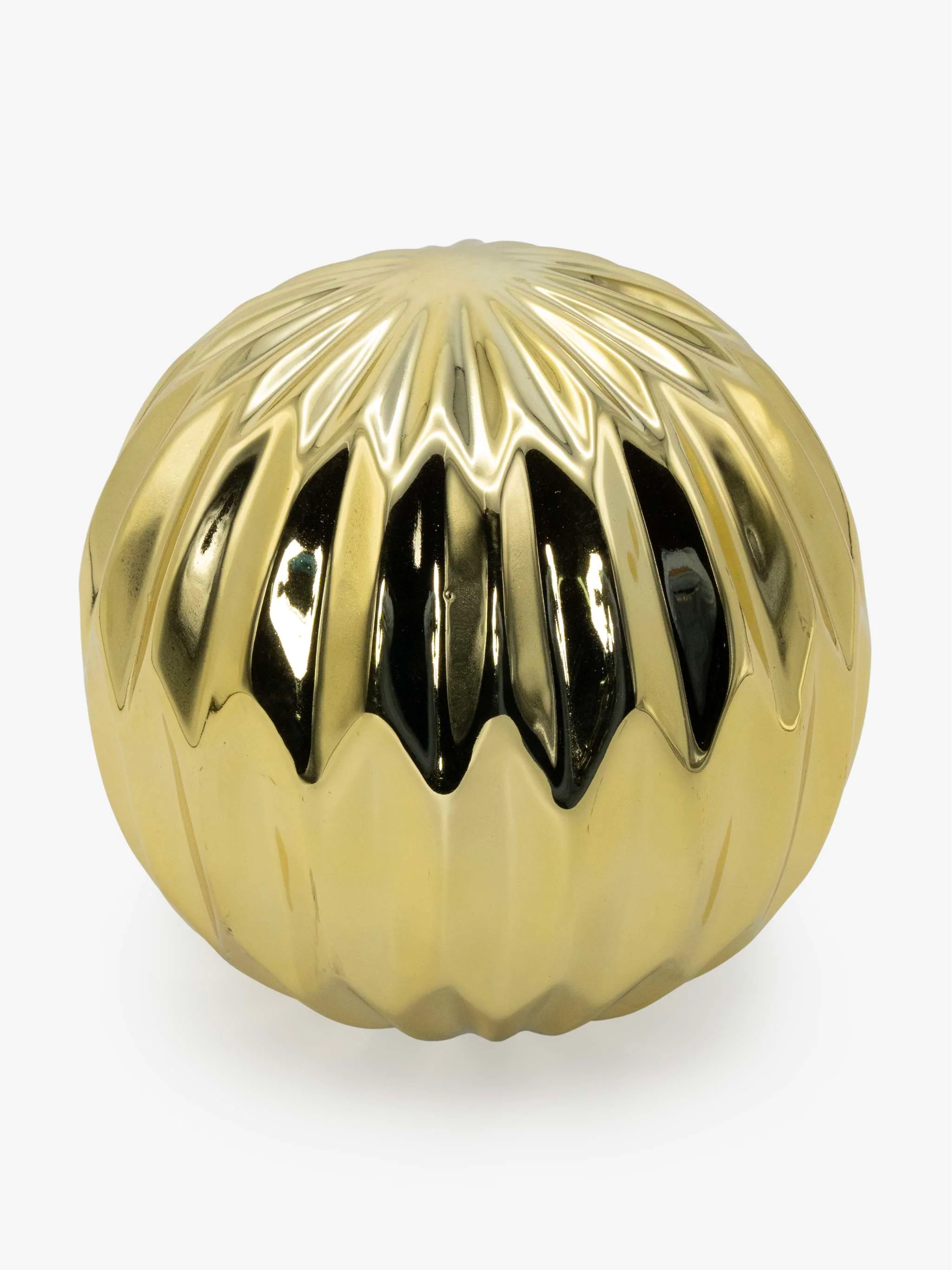 Esfera decorativa, color dorado, tamaño 12 x 12 cm