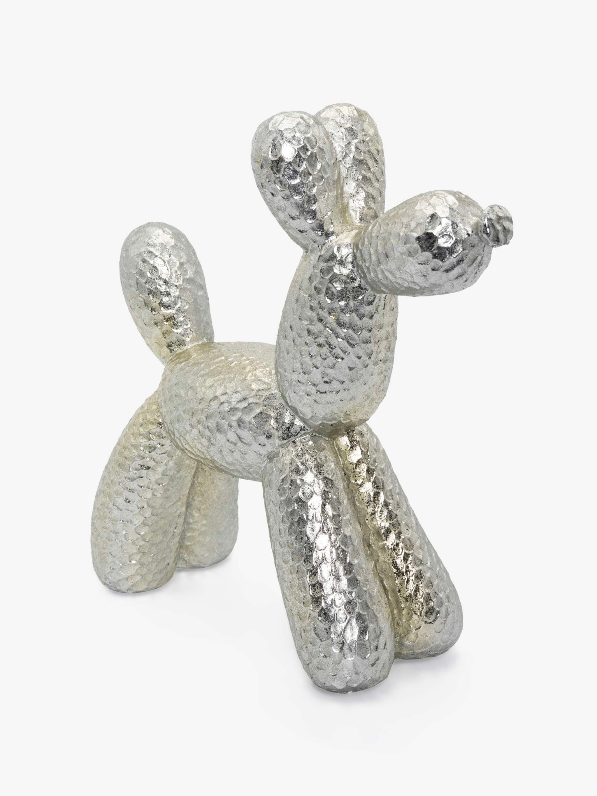 Adorno decorativo con forma de Perro, color plateado, tamaño 27 x 28 cm - Image 2