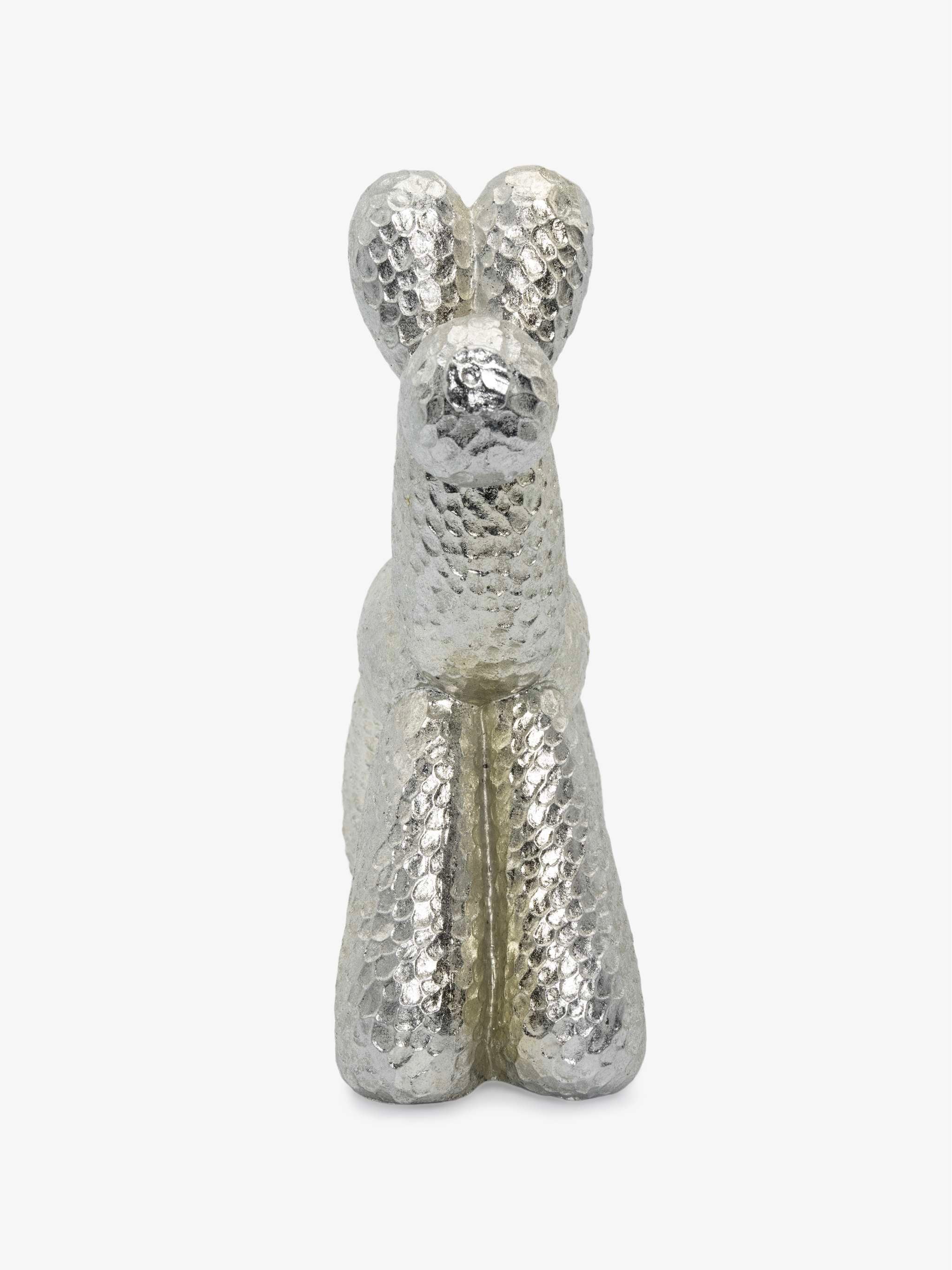 Adorno decorativo con forma de Perro, color plateado, tamaño 27 x 28 cm - Image 3