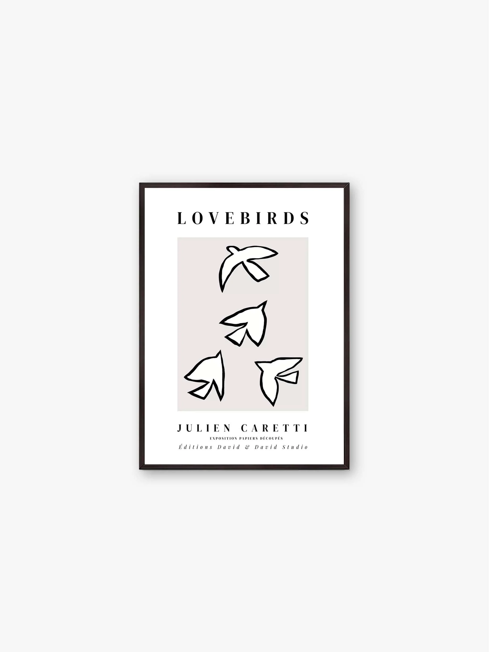 Cuadro decorativo Lovebirds Fond, tamaño 30 x 40 cm