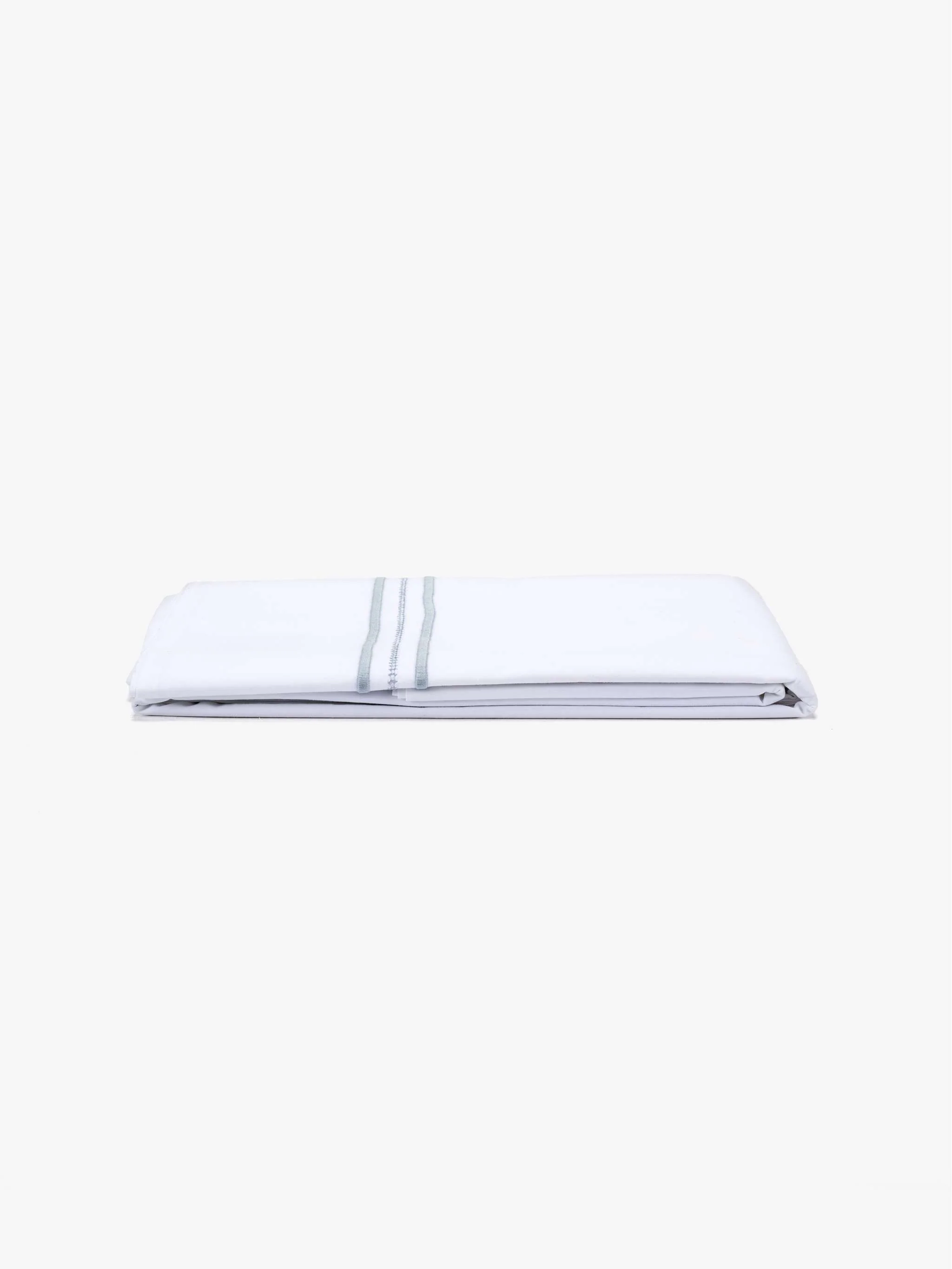 Funda de almohada Mirko Percale King, color blanco/azul