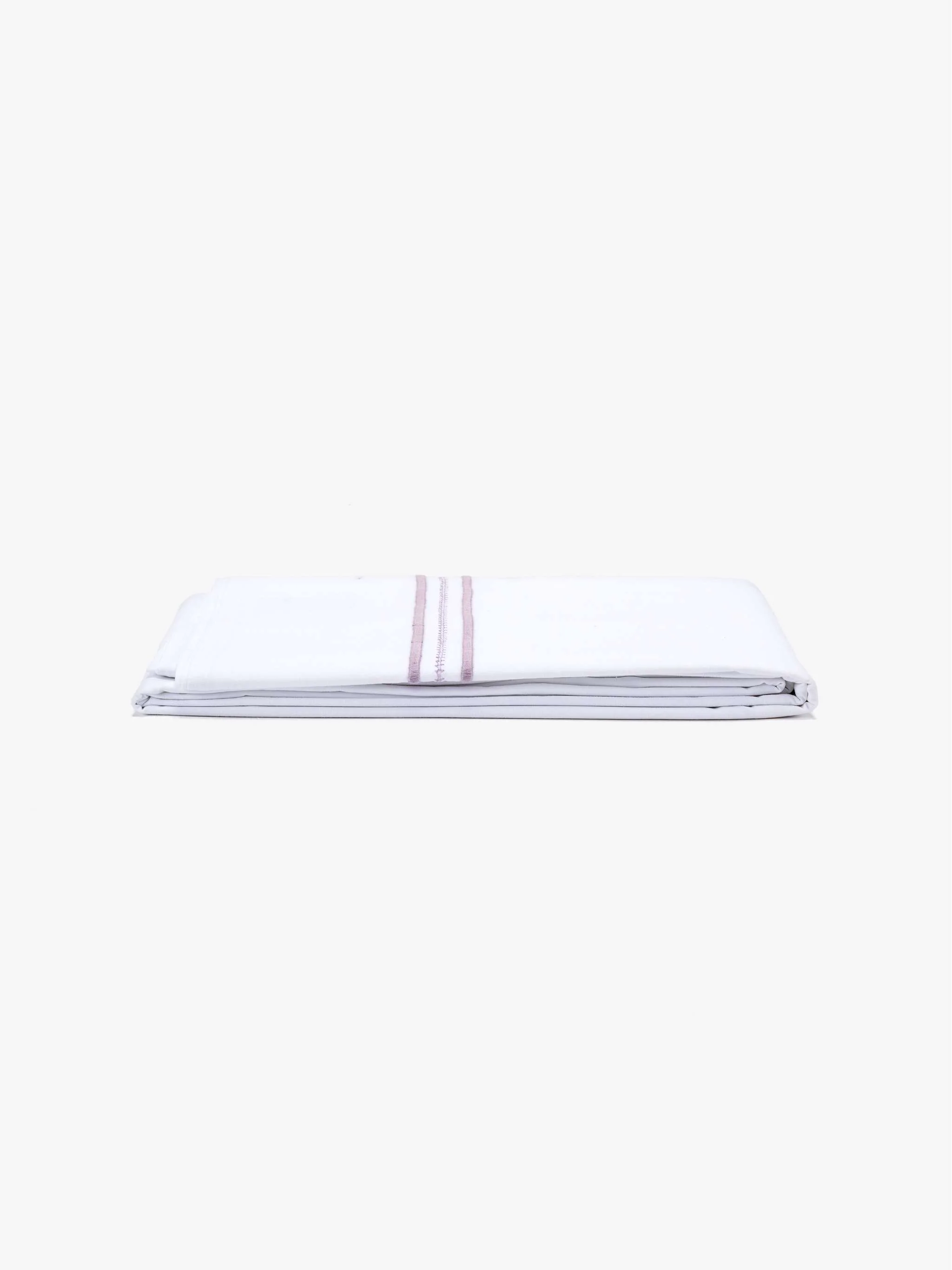 Funda de almohada Mirko Percale King, color blanco/rosa