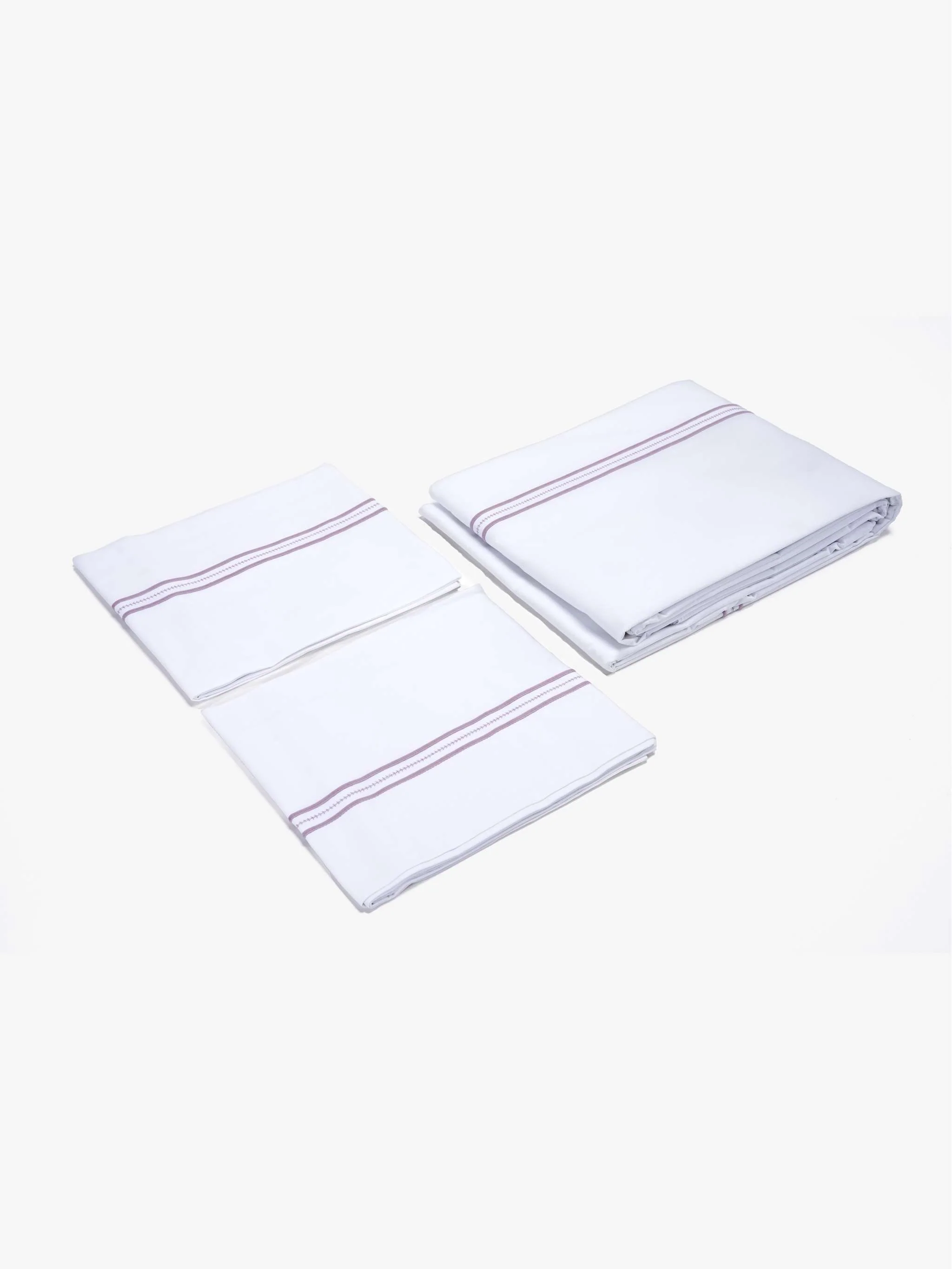 Set de duvet Mirko Percale King, color blanco/rosa - Image 3