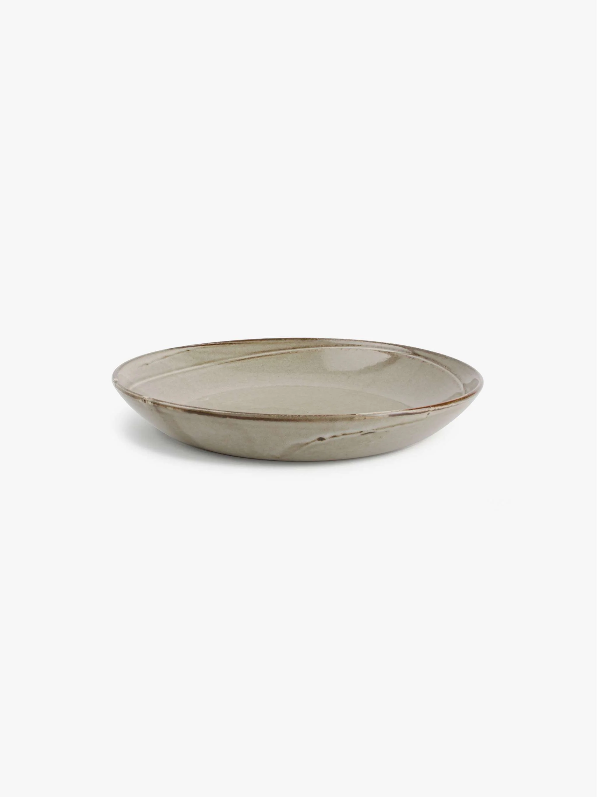 Plato hondo para servir Ceres, tamaño 24.5 x 4 cm, color gris