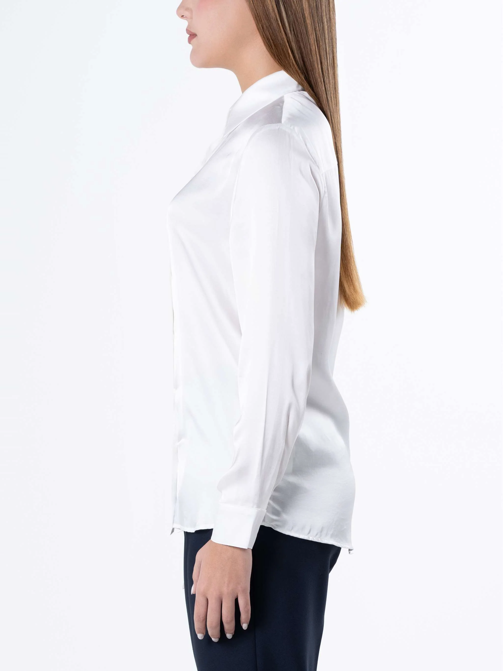 Camisa manga larga casual, color crema, para Damas - Image 5