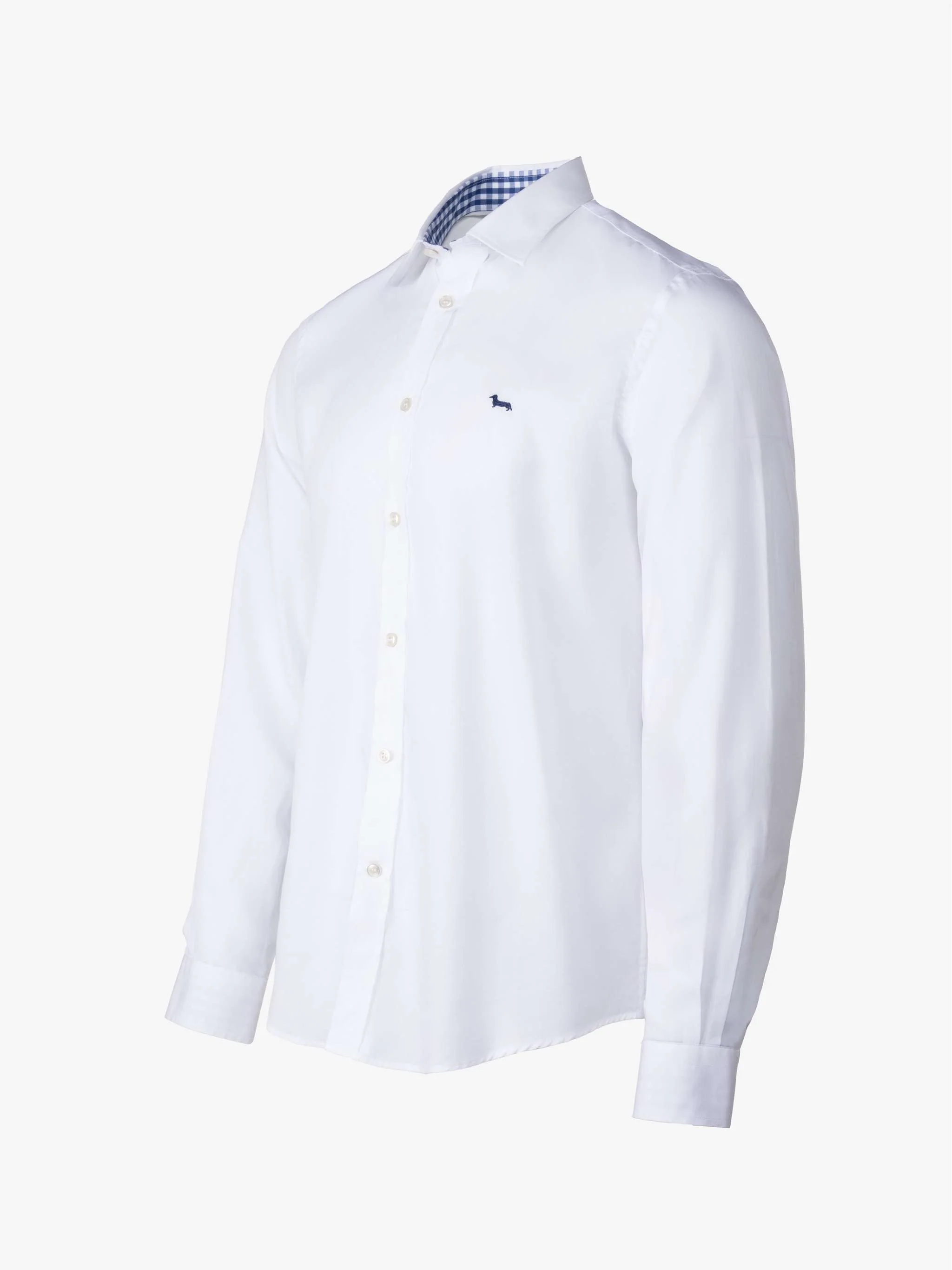 Camisa manga larga unicolor, color blanco, para Caballeros - Image 3