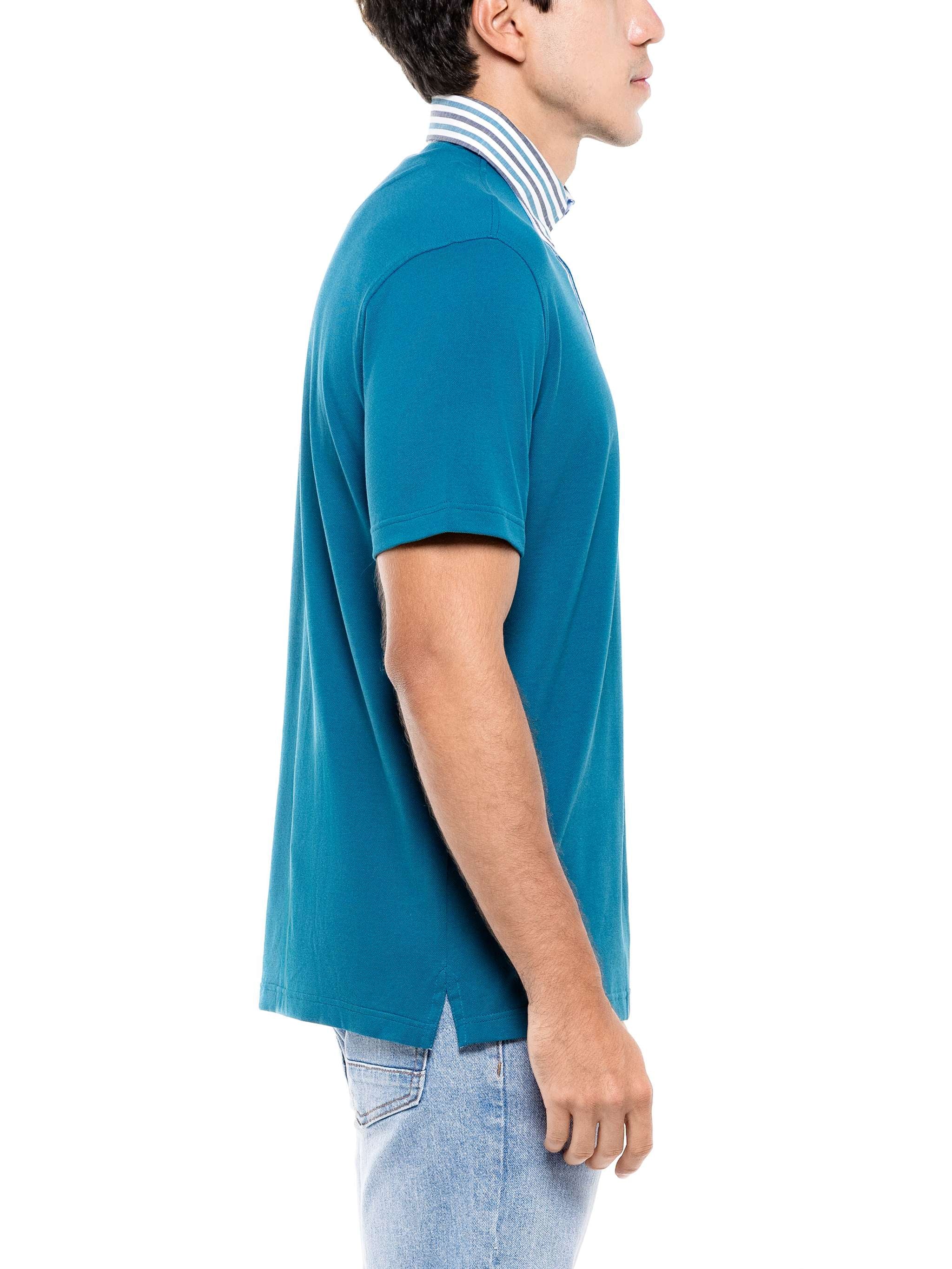 Chemise casual, color turquesa, para Caballeros - Image 3