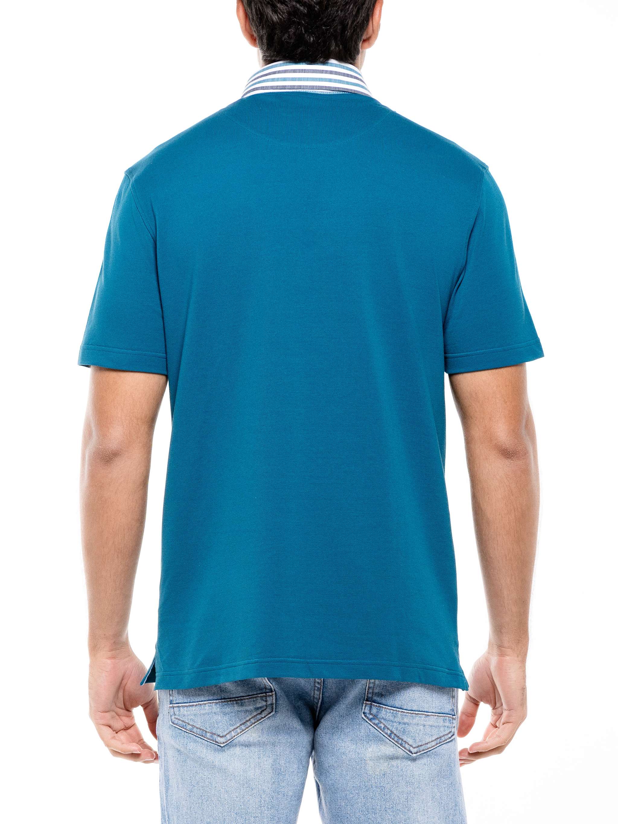 Chemise casual, color turquesa, para Caballeros - Image 4