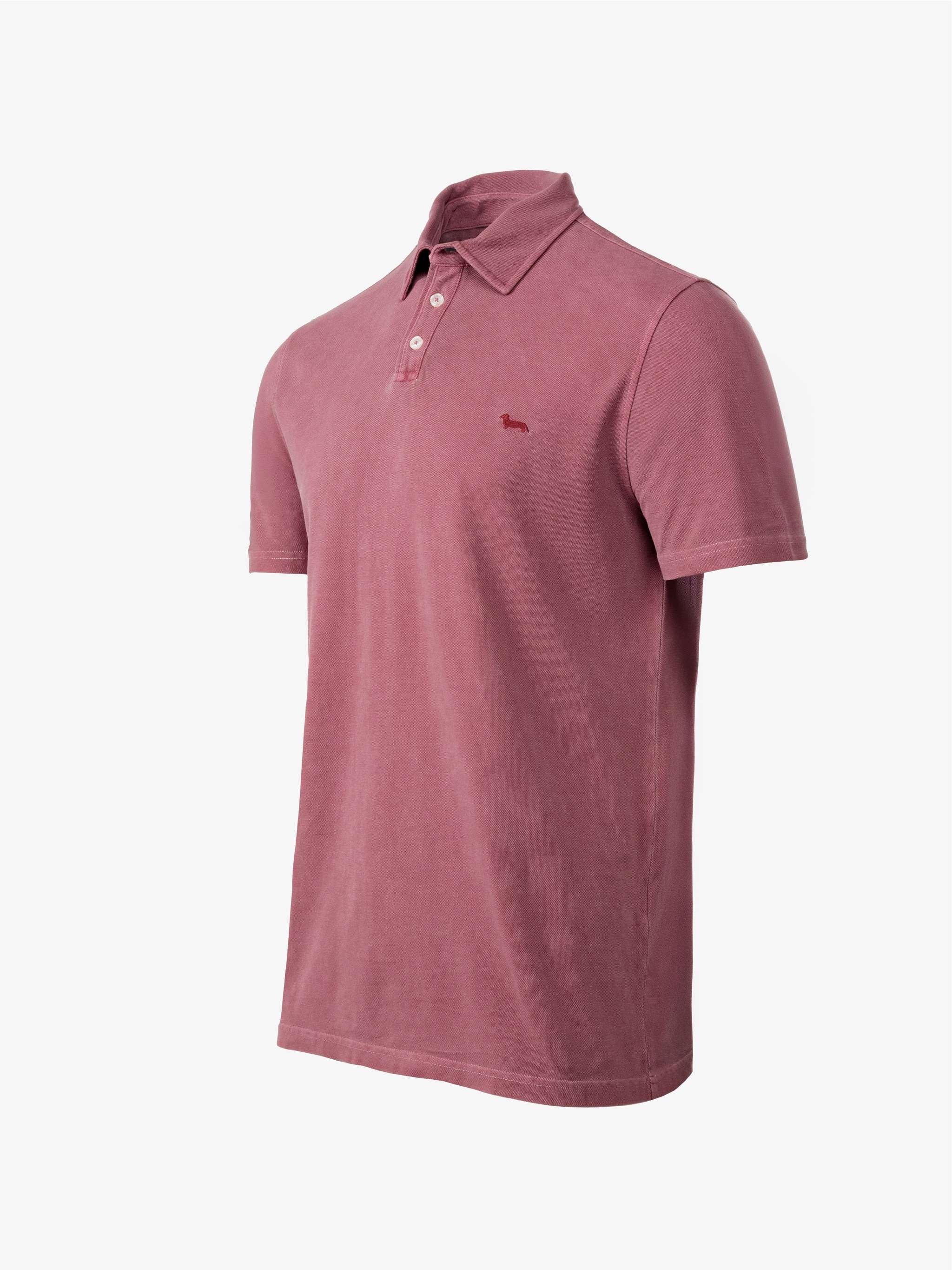 Chemise polo garment dye, color vinotinto, para Caballeros - Image 3