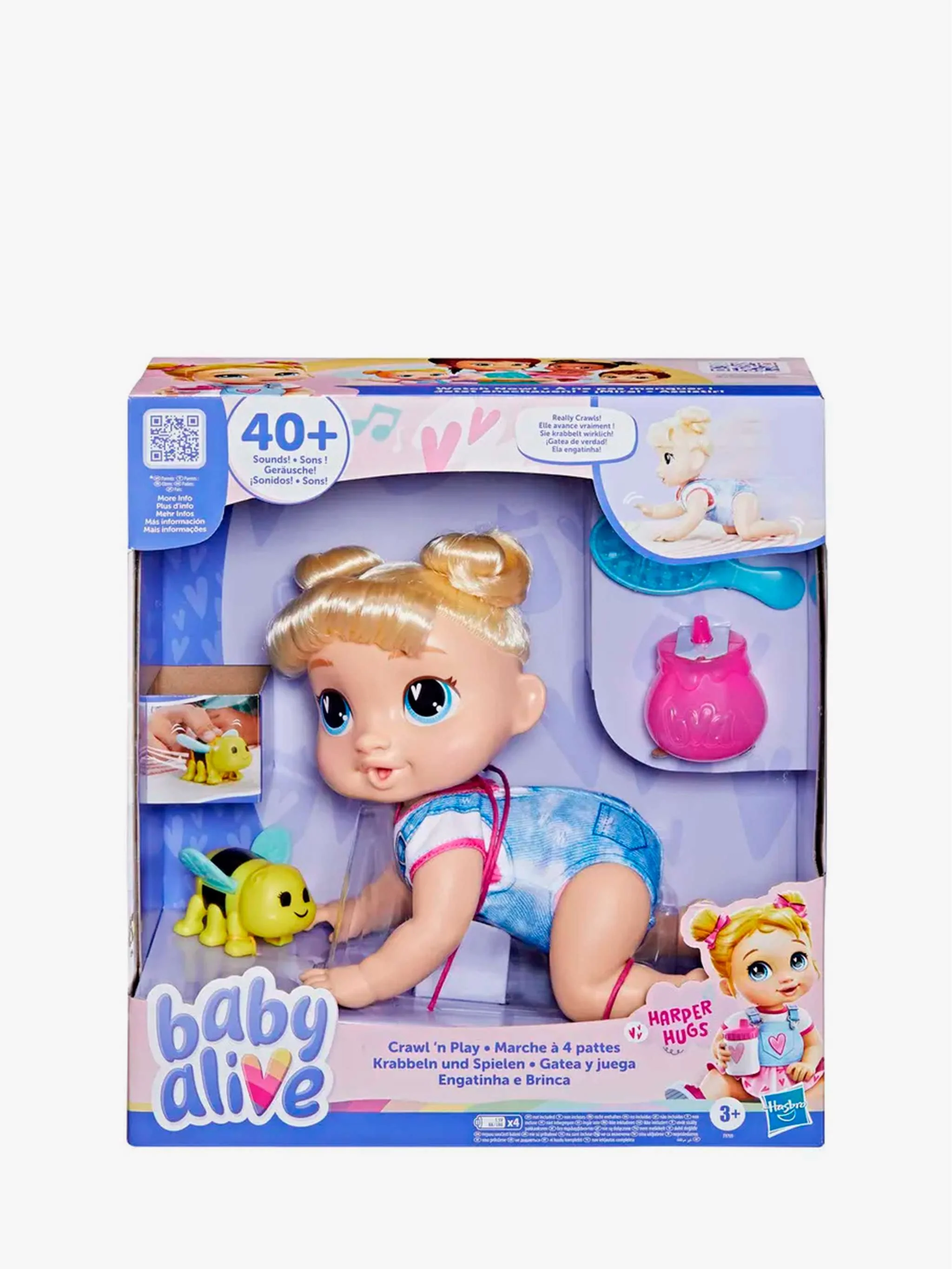 Juguete Muñeca Baby Alive - Harper Hugs, juego interactivo y cuidado, para Niña