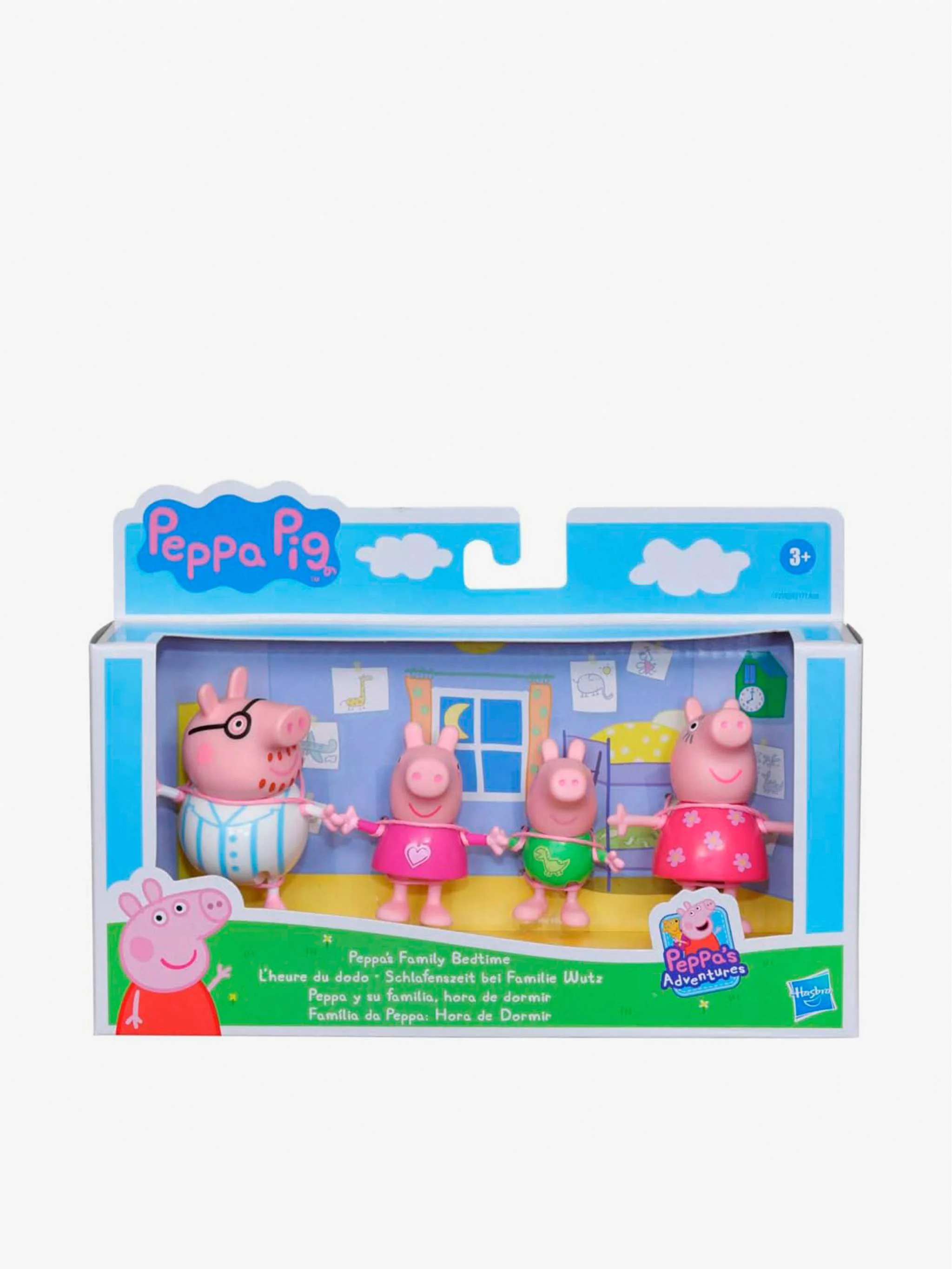 Juguete Peppa Fig 4Paq Familia Bed Time, pack de figuras y juego temático, para Niños