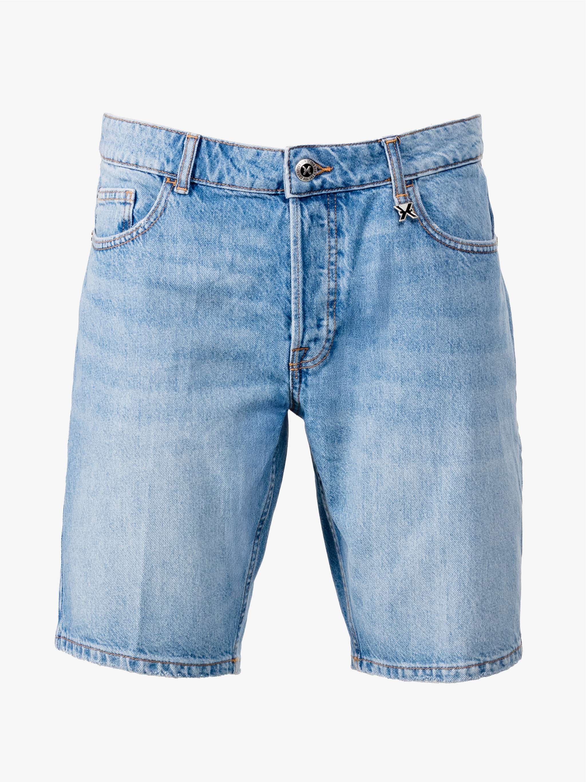 Bermuda denim milde, color azul claro, para Caballeros