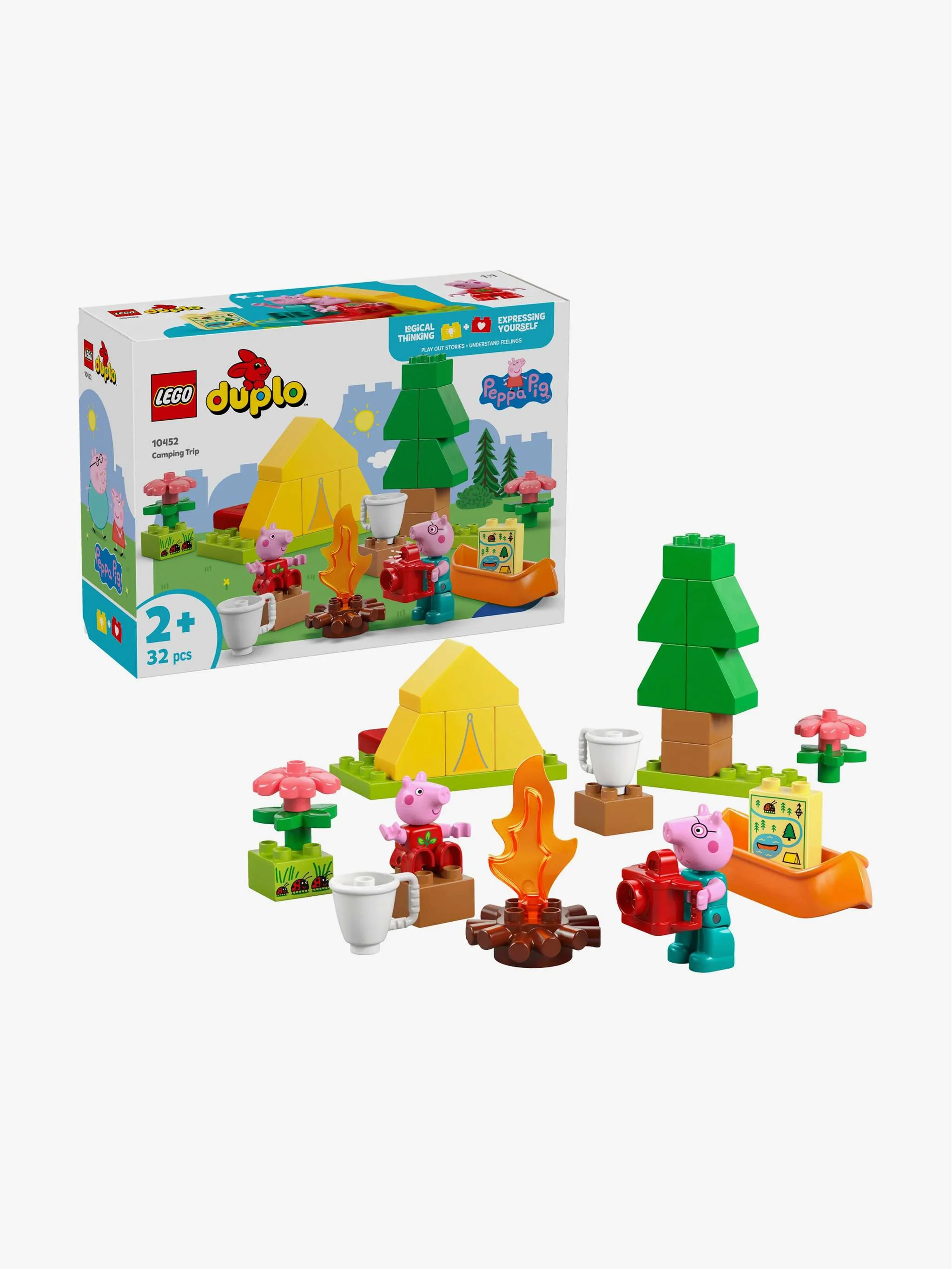 Juguete  Duplo Peppa Pig - Camping Trip, piezas grandes para primeros constructores y aprendizaje sensorial, Para Bebés - Image 2