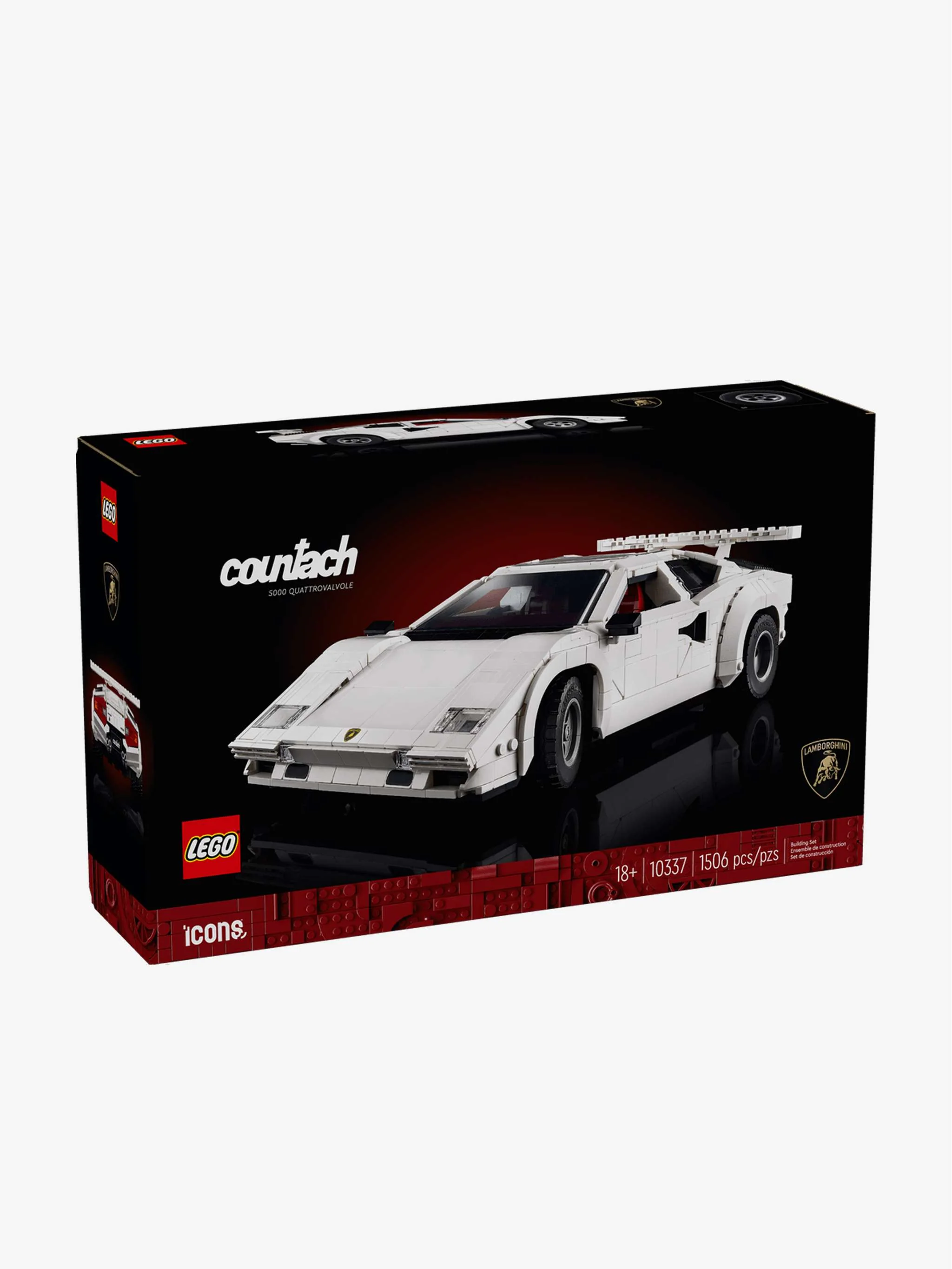 Juguete  Icons - Lamborghini Countach 5000 Quattrovalvole, construcción de coche icónico y exhibición, para Niños - Image 3