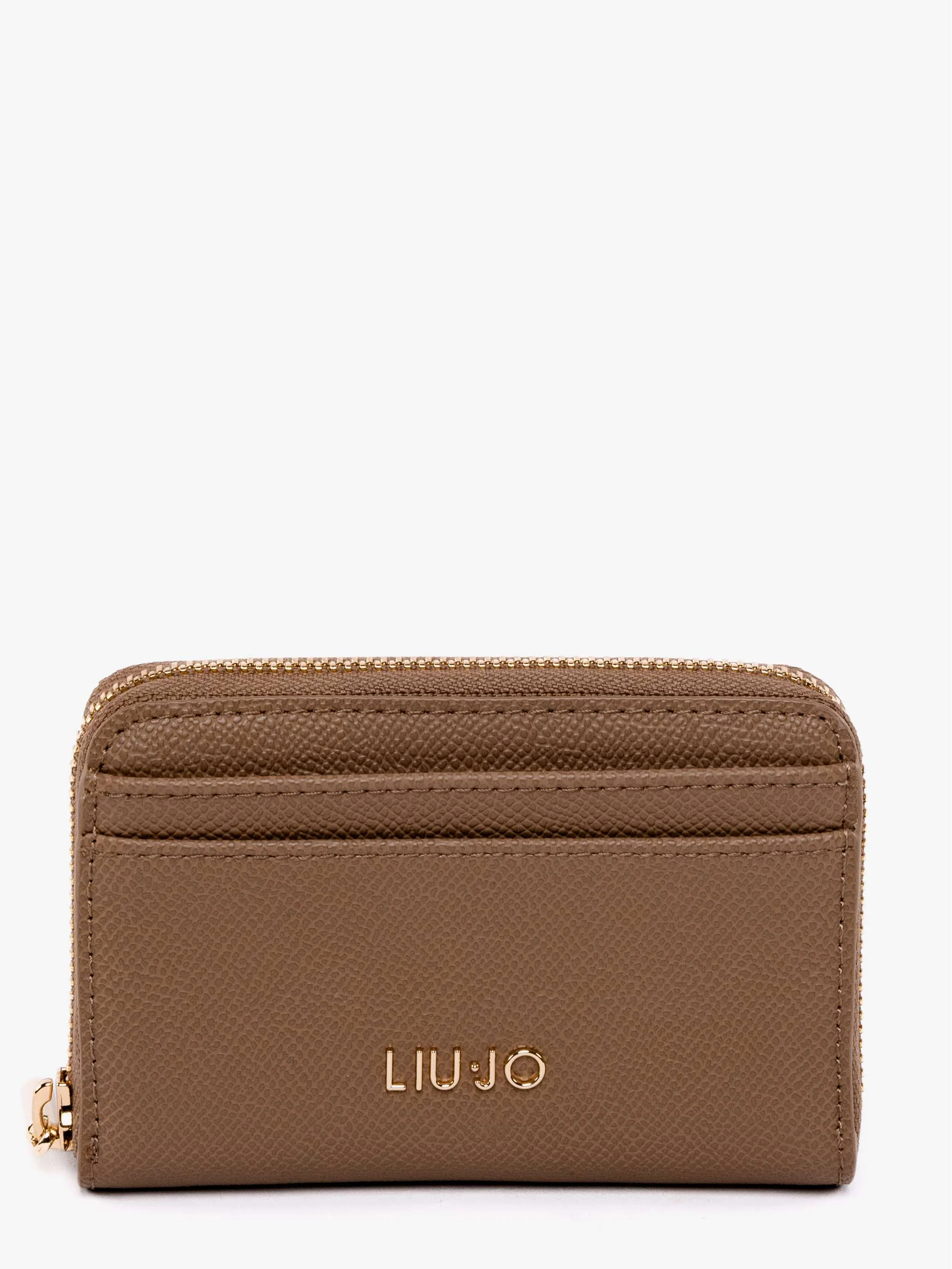Billetera con logo, color beige, para Damas