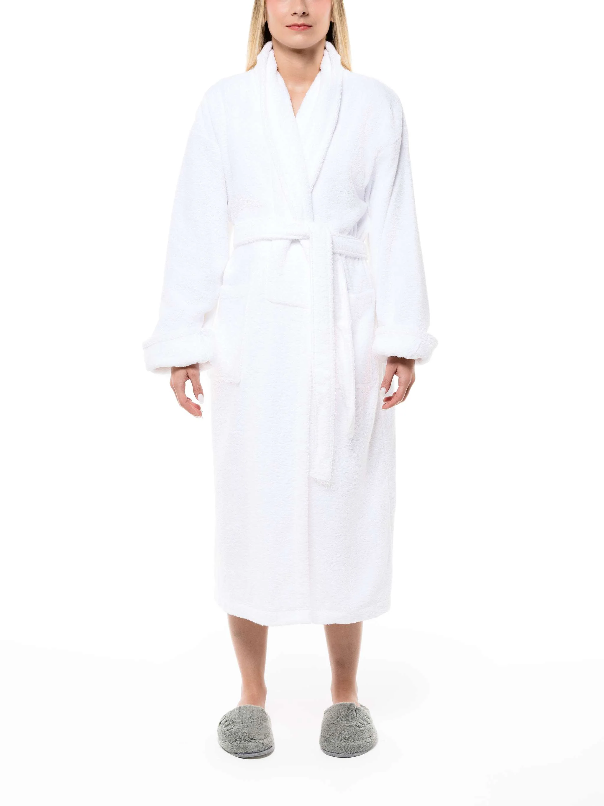 Bata de baño, tamaño L/XL, color blanco
