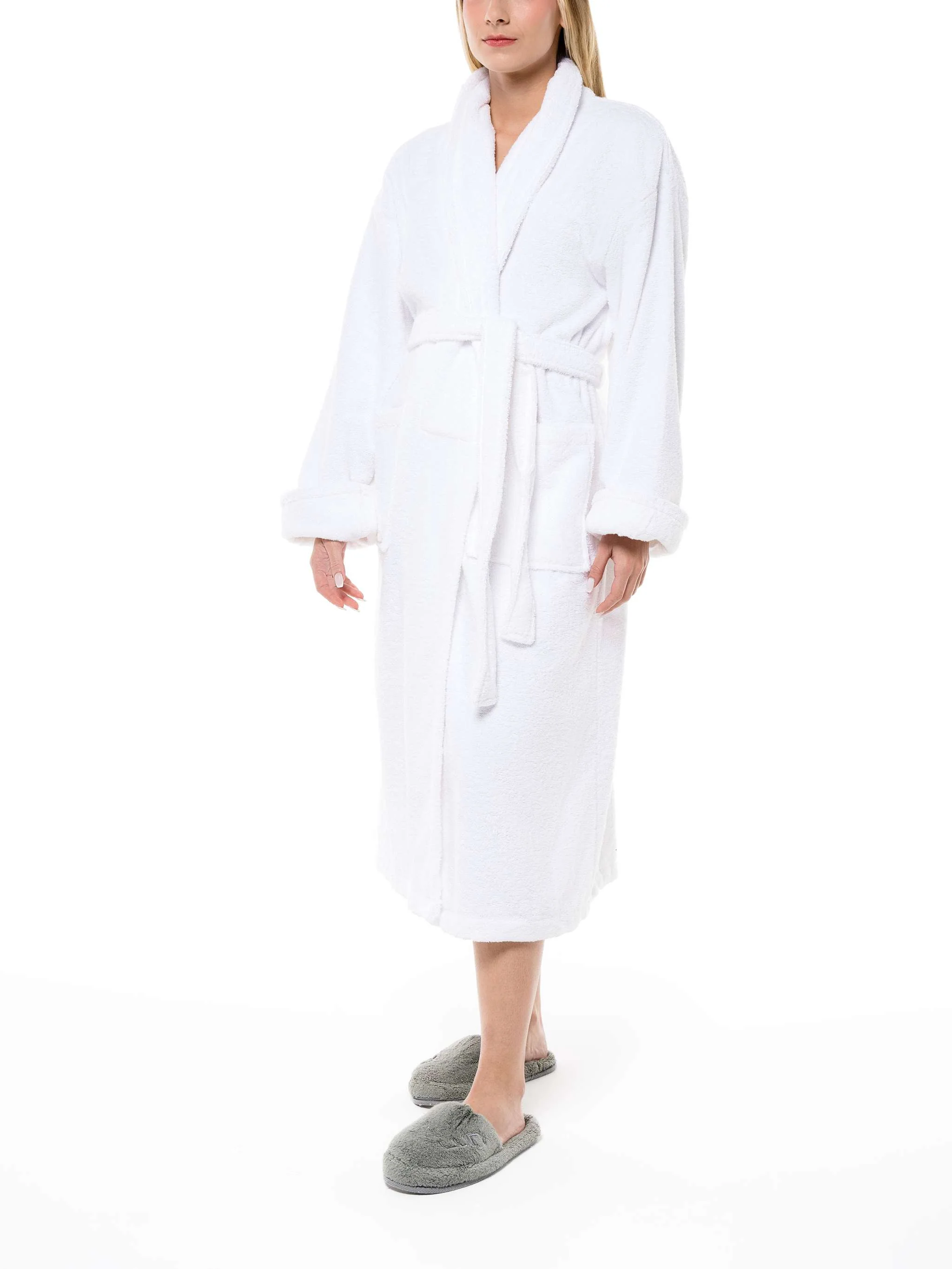 Bata de baño, tamaño L/XL, color blanco - Image 2
