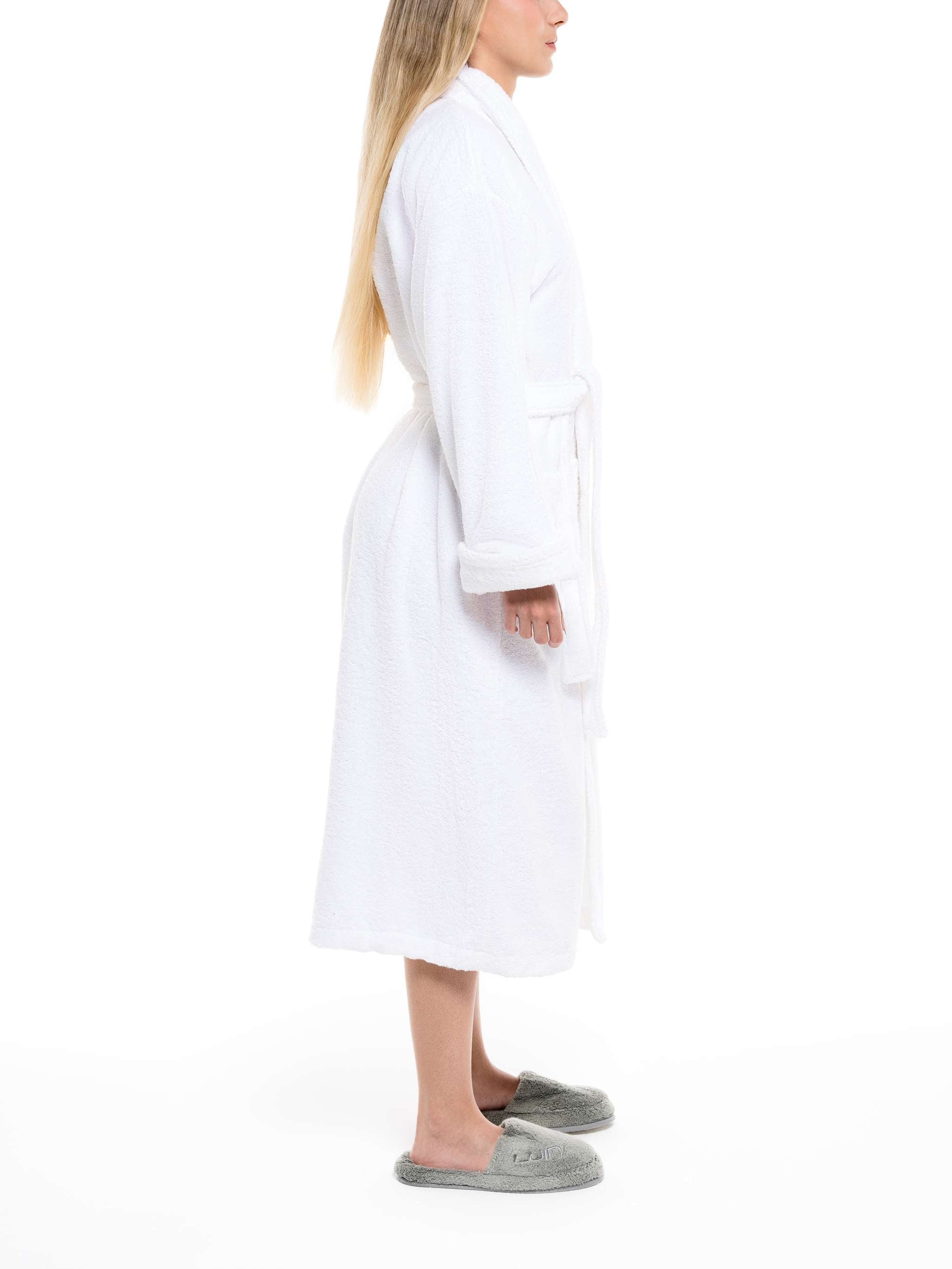 Bata de baño, tamaño L/XL, color blanco - Image 3