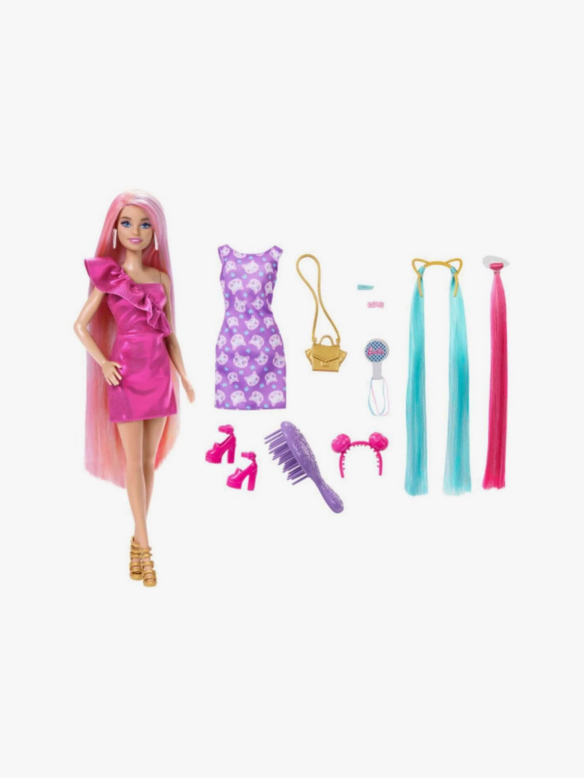 Juguete Barbie Cabello arcoiris, muñeca con accesorio de cabello y juego creativo, para Niña - Image 2