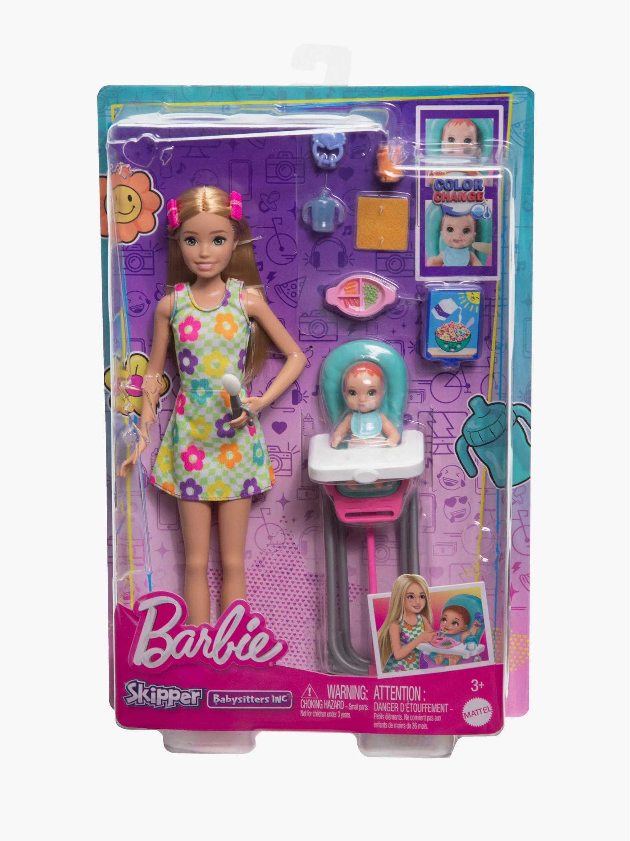 Juguete Barbie Desayuno con Skipper y bebé, juego de rol y cuidado infantil, para Niña - Image 2