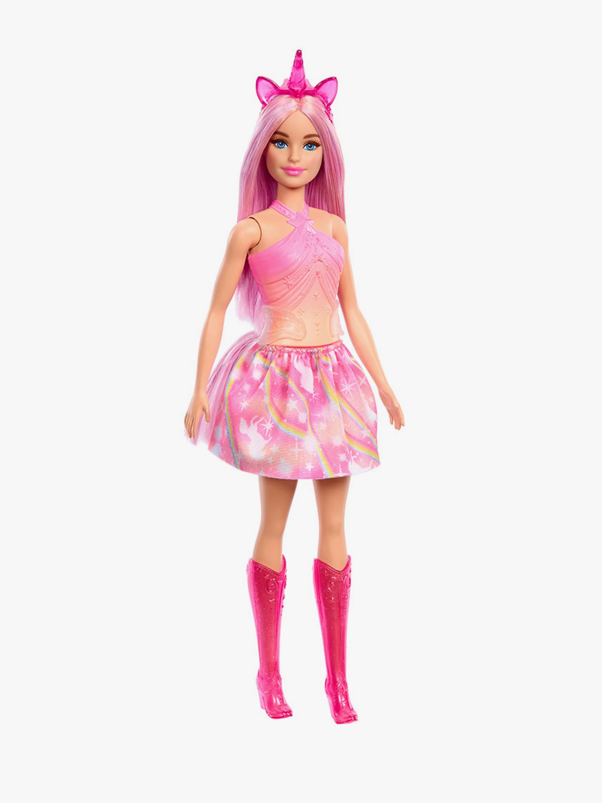 Juguete Barbie Muñeca Unicornio Rosa, muñeca temática y juego fantástico, para Niña