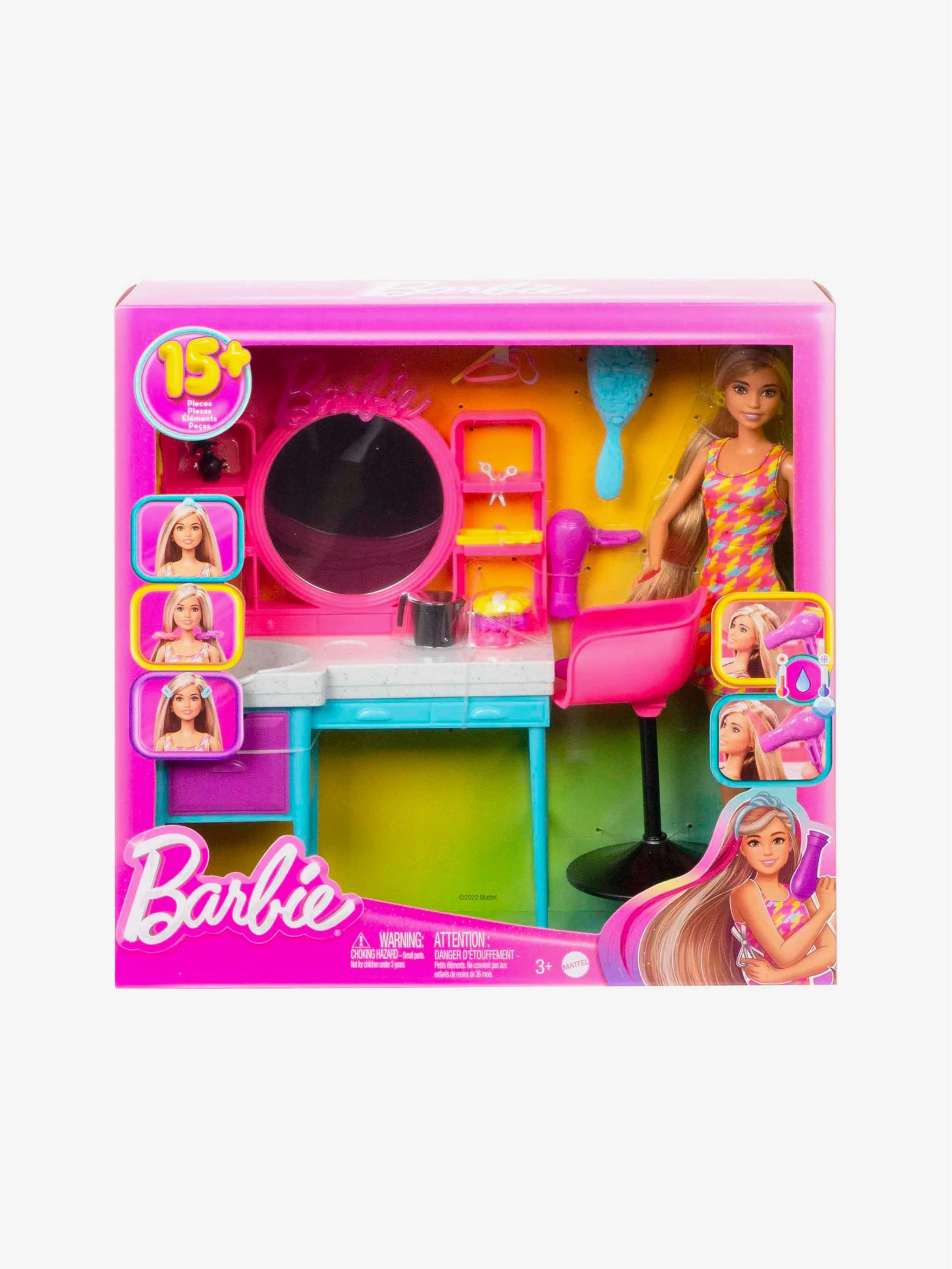 Juguete Barbie Peluquería y salón de belleza, juego de cuidado y estilismo, para Niña - Image 2