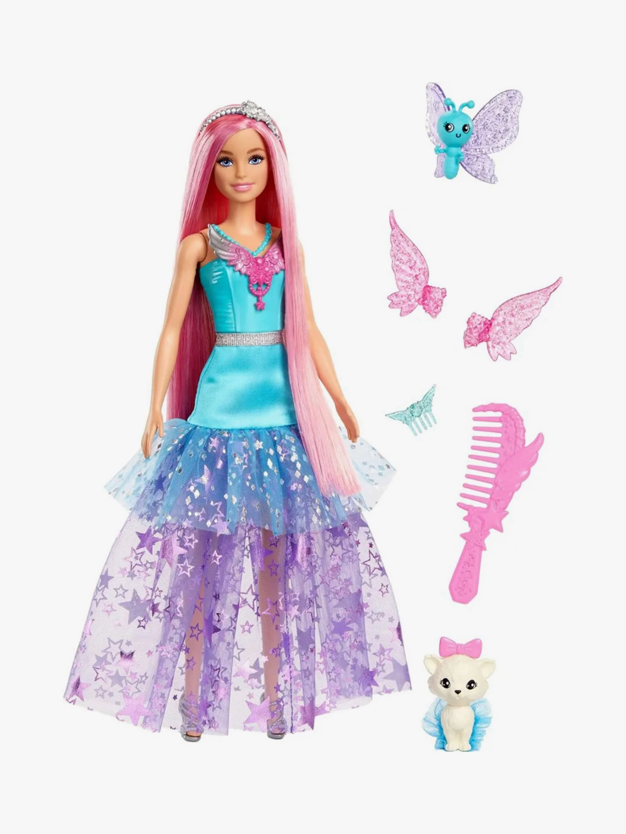 Juguete Barbie Princesa con mascotas de fantasía, juego de rol y cuidado de mascotas, para Niña