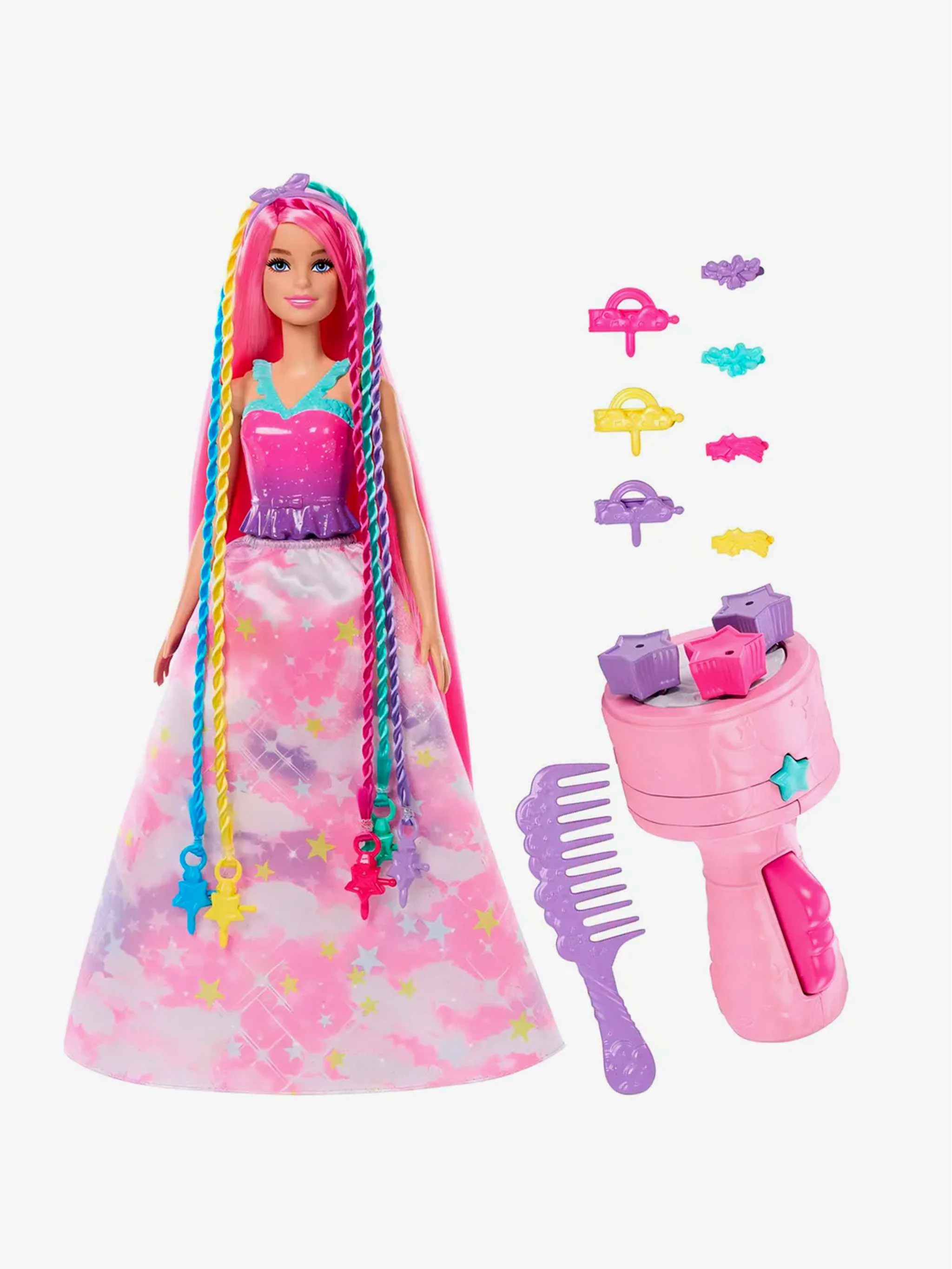 Juguete Barbie Princesa trenzas mágicas, muñeca temática y juego imaginativo, para Niña