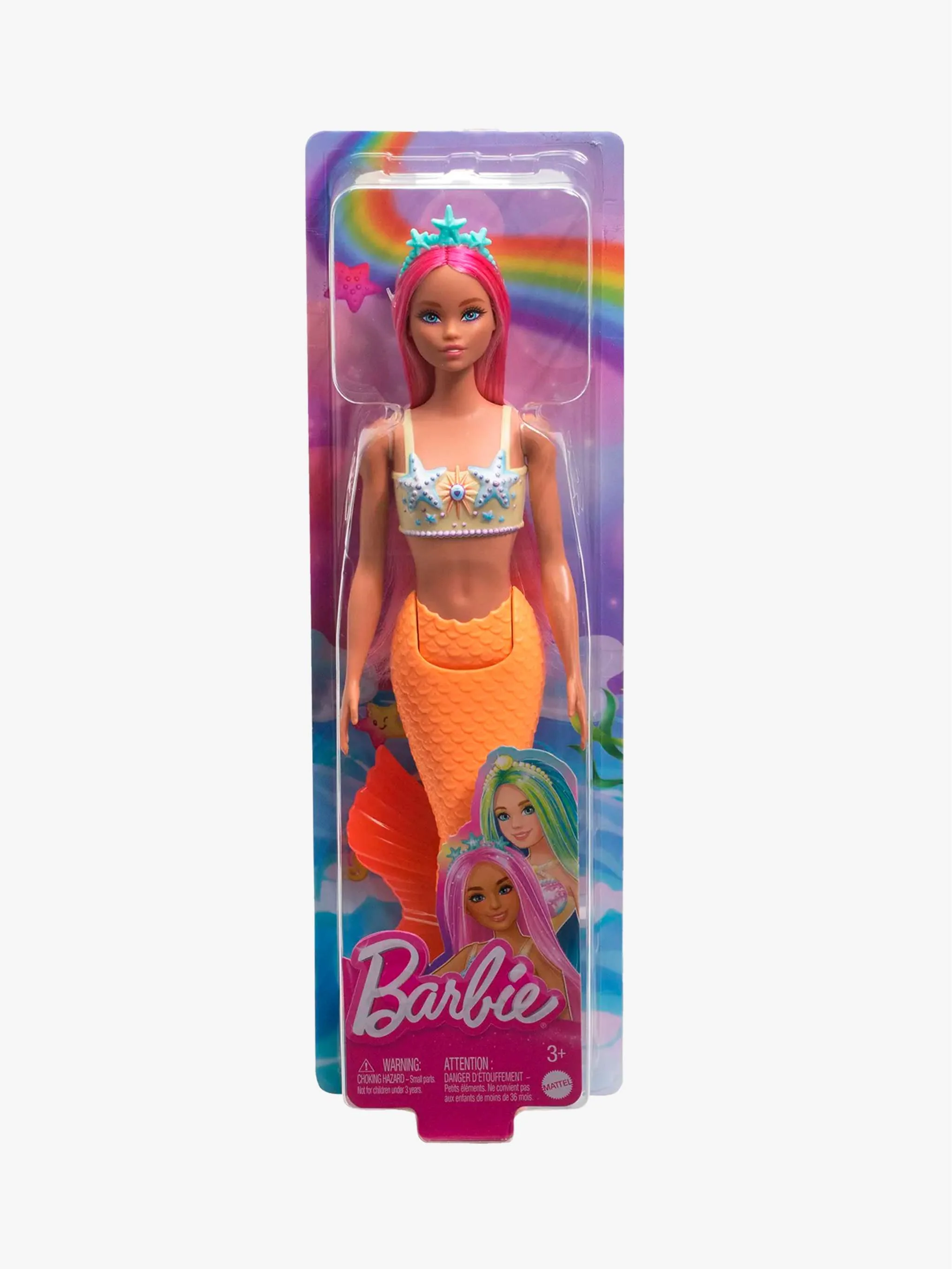 Juguete Barbie Sirena de fantasía con cabello rosa y diadema celeste, muñeca temática y juego imaginativo, para Niña - Image 2