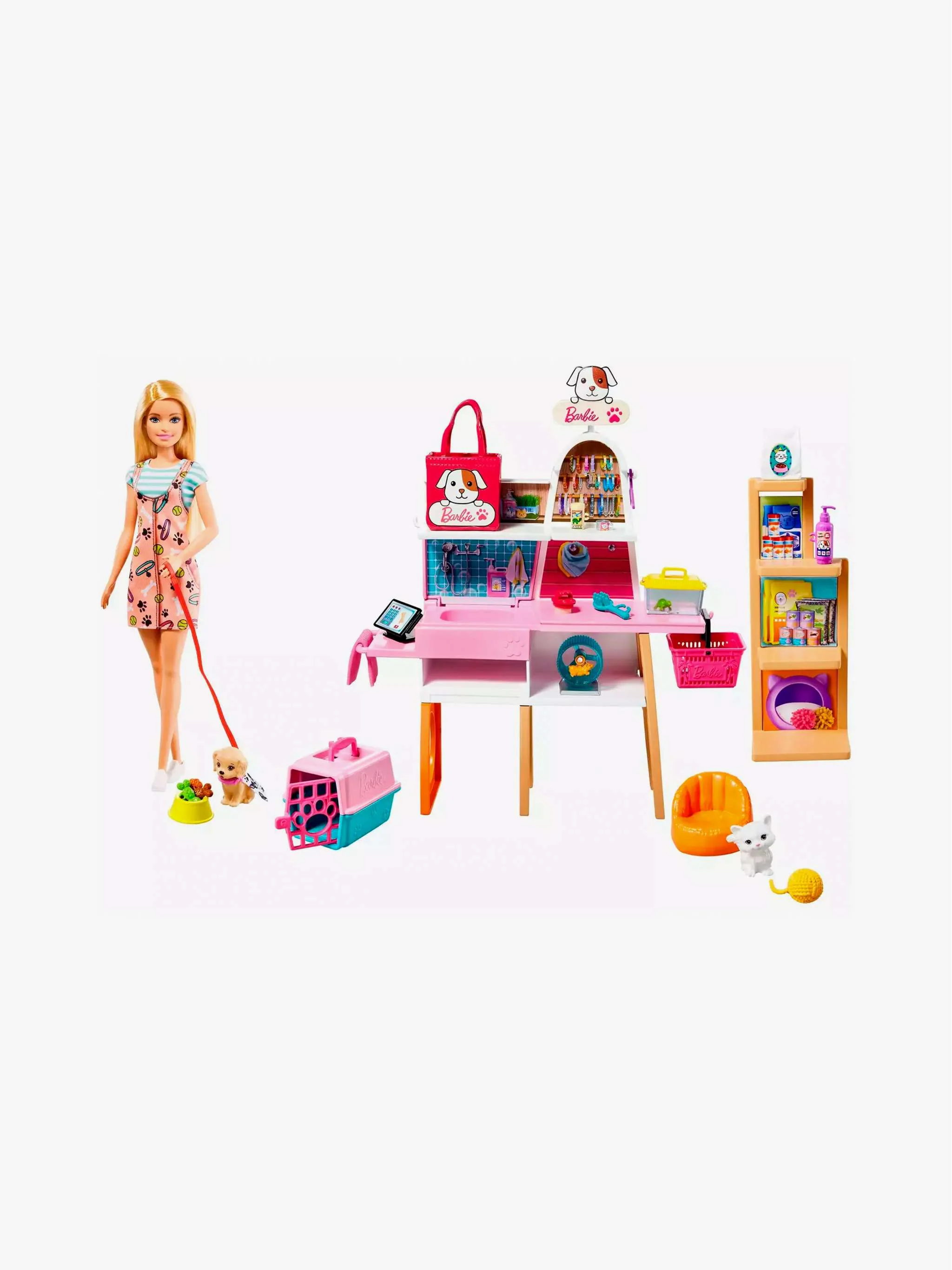 Juguete Barbie Tienda de mascotas, juego de cuidado y comercio de mascotas, para Niña - Image 2