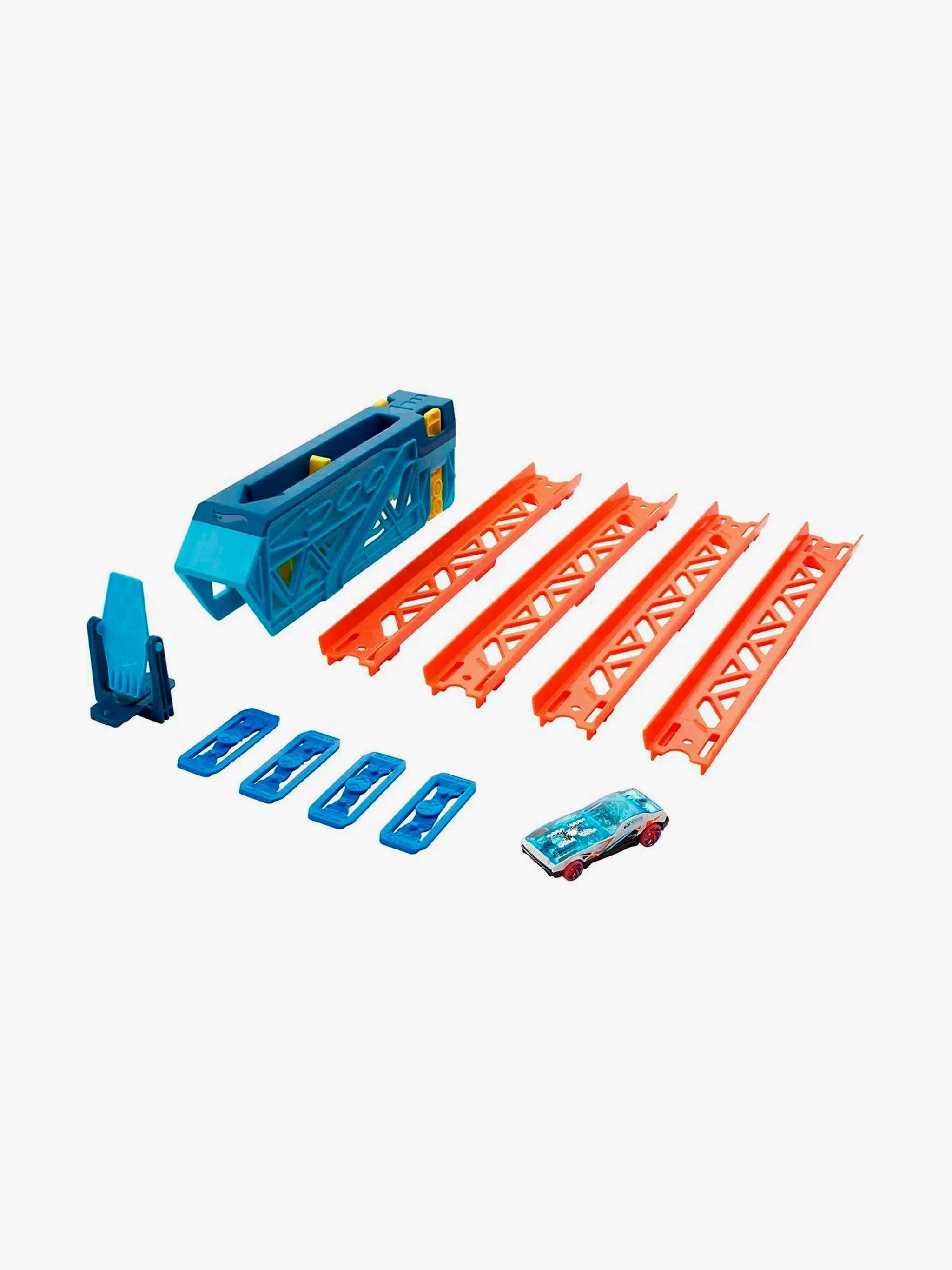 Juguete Hot Wheels - Surtidos de componentes - Track Builder Azul, componentes de construcción de pista y creatividad, para Niños