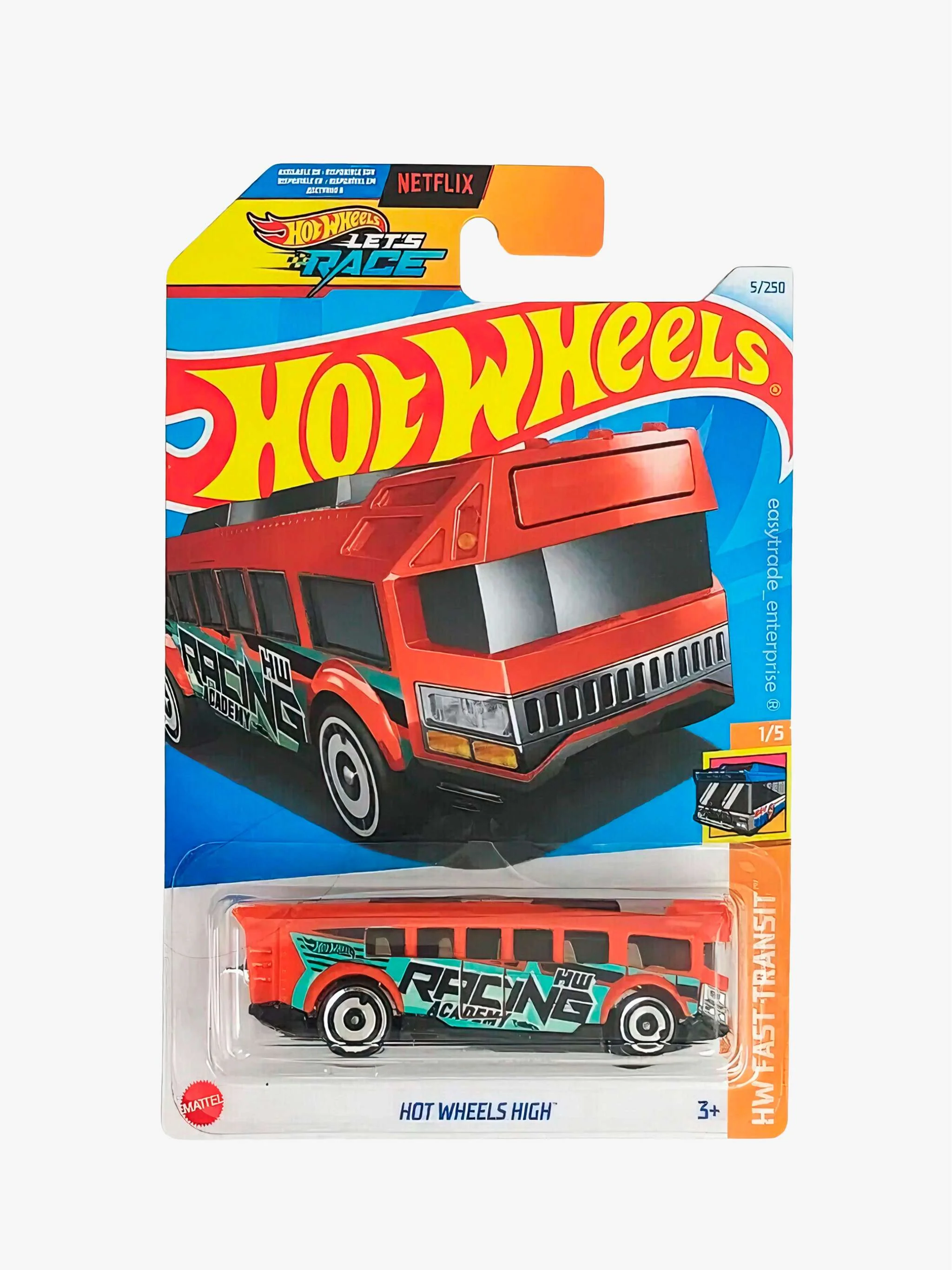 Juguete Hot Wheels camión - Hot Wheels High, camión de transporte y juego de circuitos, para Niños - Image 2