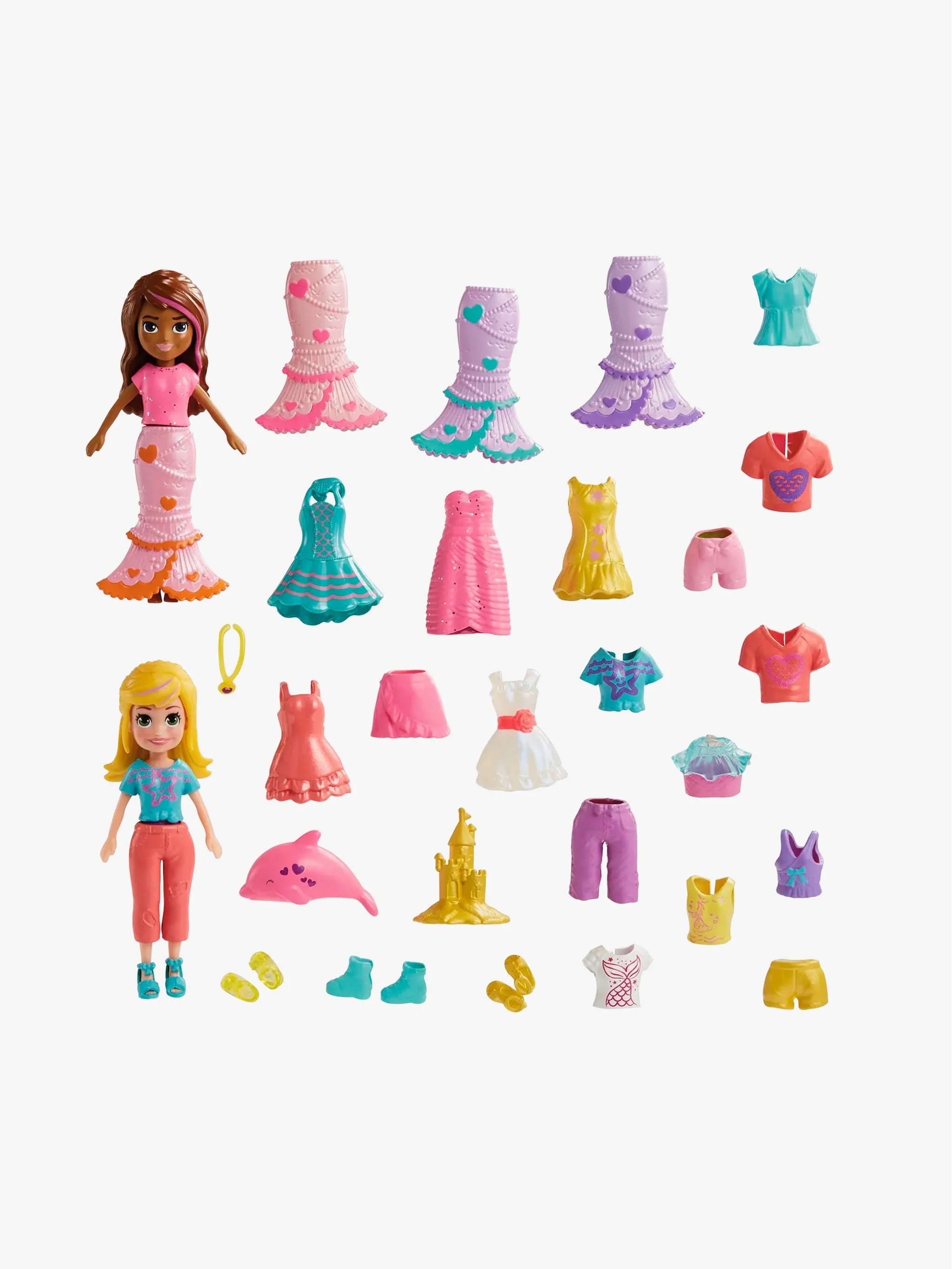Juguete Polly Pocket sirenas brillante, set de fantasía y juego acuático, para Niña - Image 2