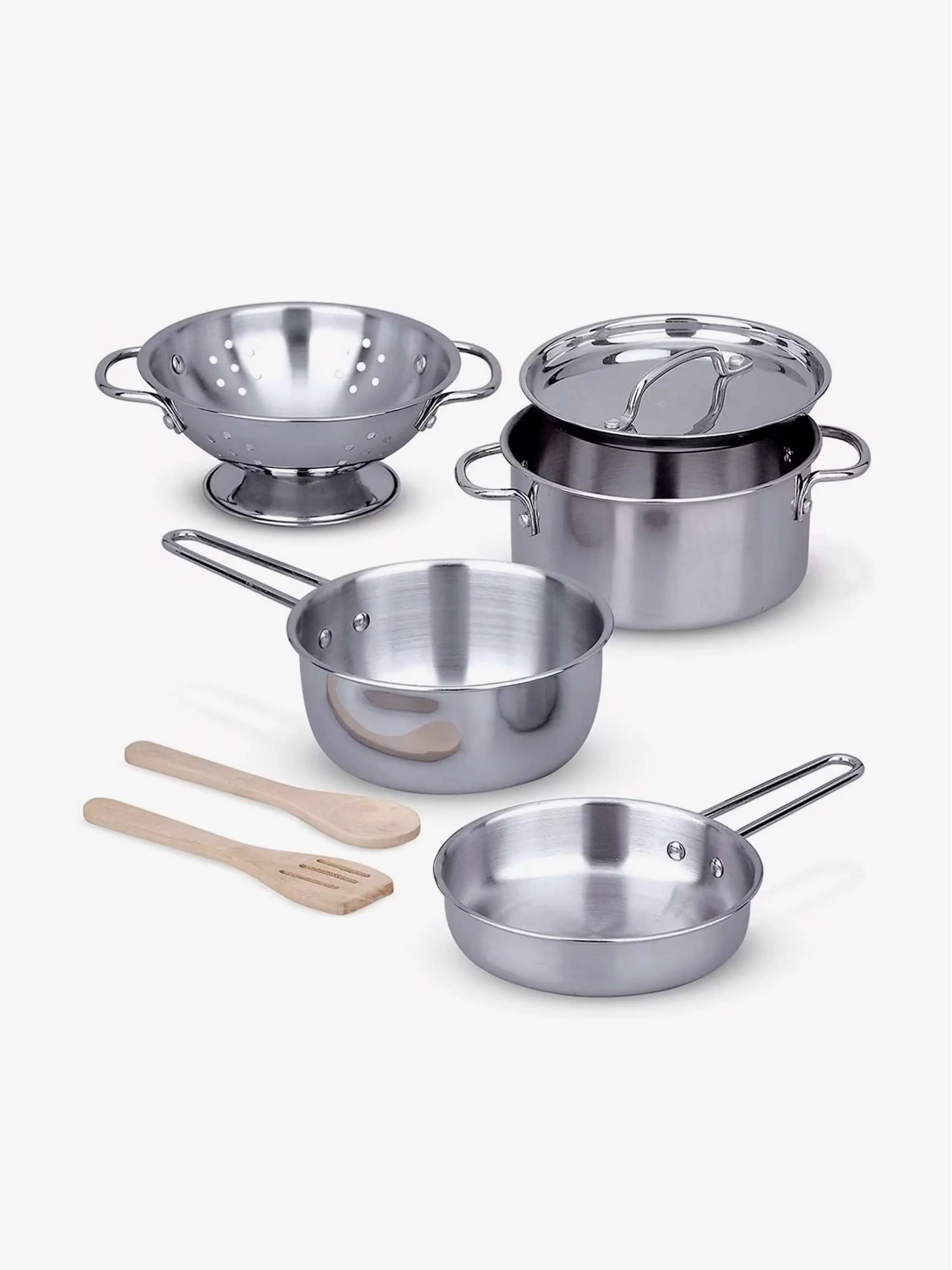 Juguete de ollas y sartenes de acero inoxidable, juego de cocina y rol, para Niños - Image 2