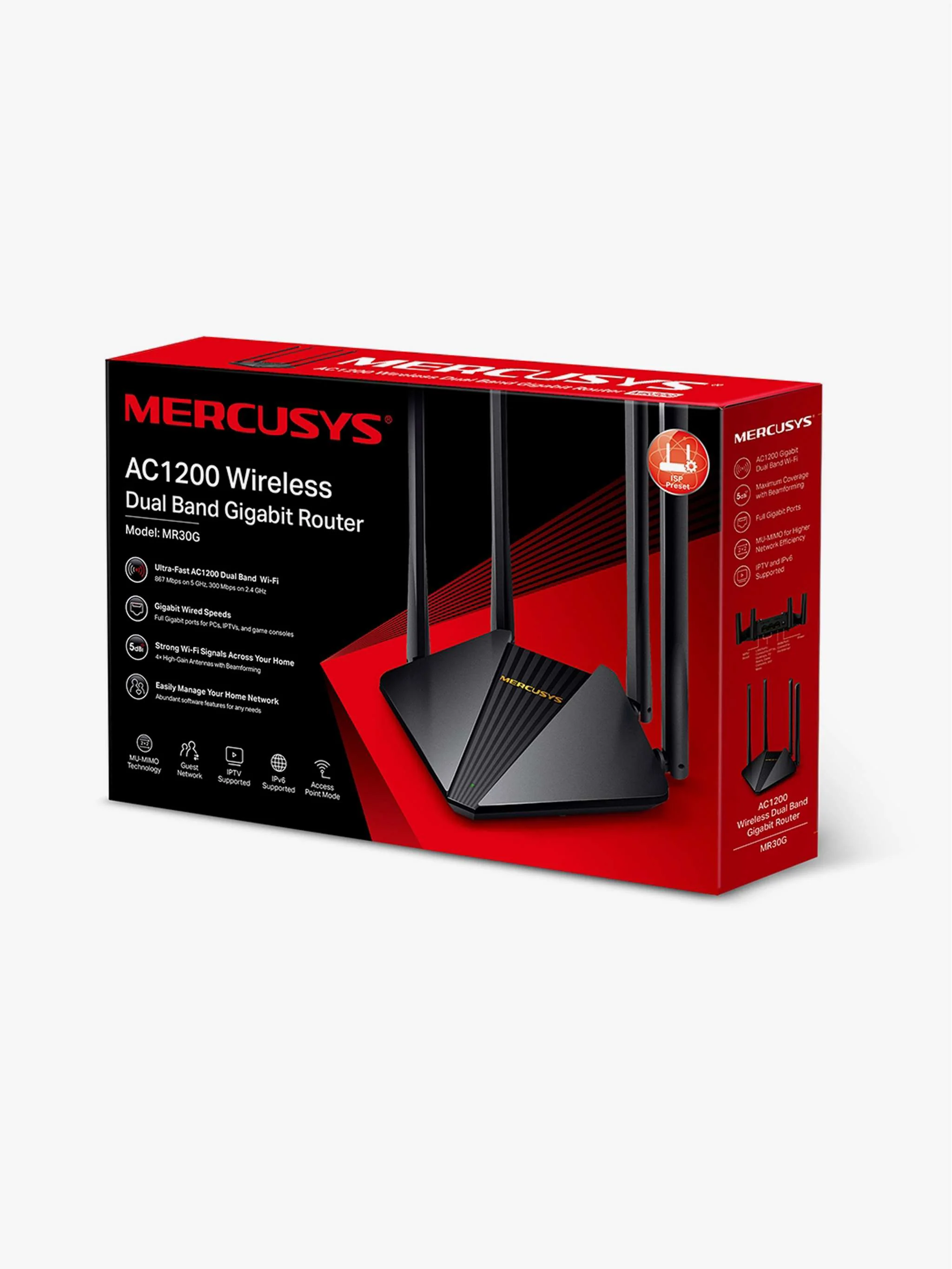 Router inalámbrico AC1200 dual band gigabit 4 antenas MR30G, alta velocidad y cobertura amplia - Image 3